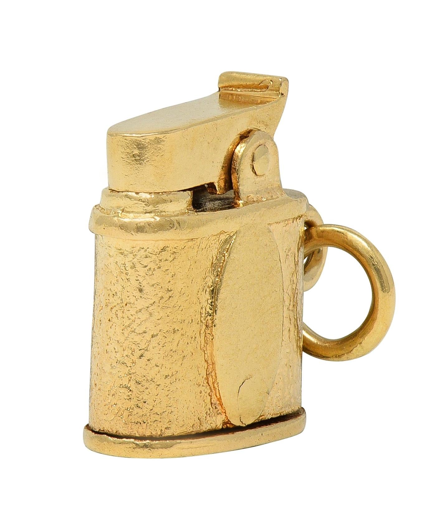 Retro 14 Karat Yellow Gold Vintage Lighter Pendant Charm