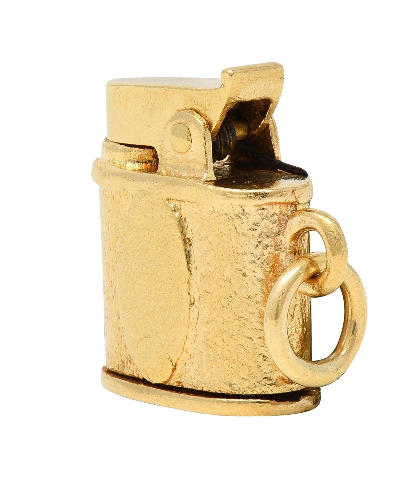 Retro 14 Karat Yellow Gold Vintage Lighter Pendant Charm