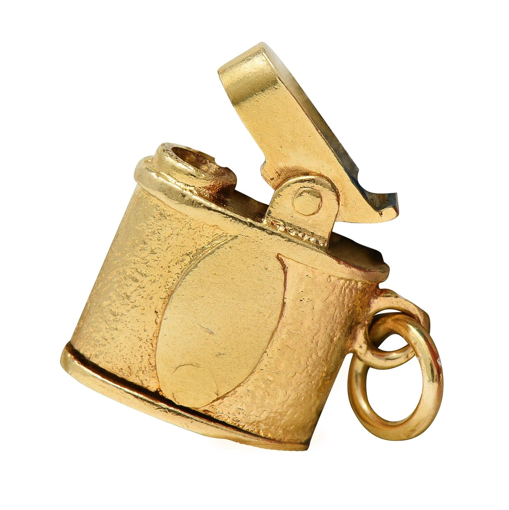 Retro 14 Karat Yellow Gold Vintage Lighter Pendant Charm