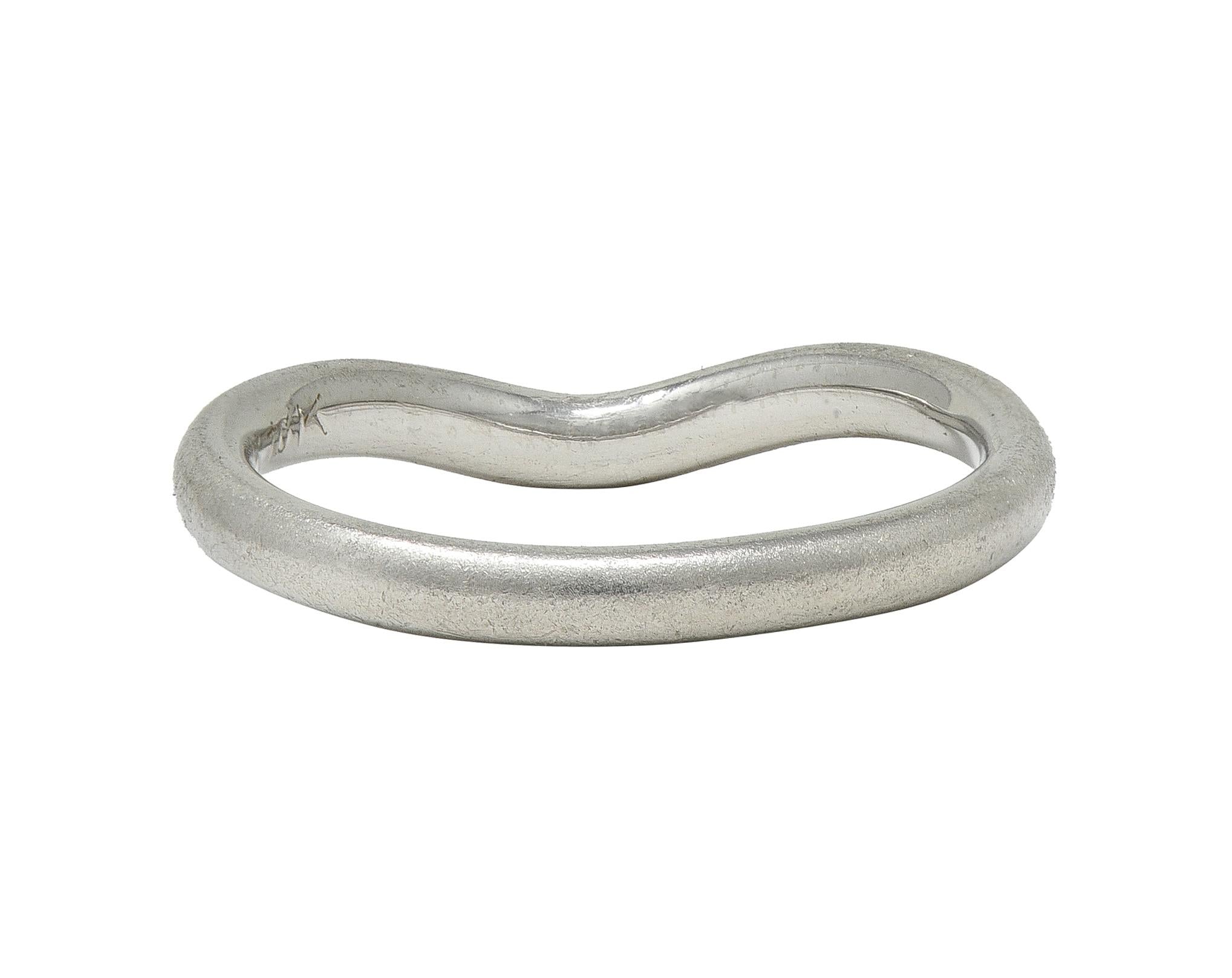 Elsa Peretti Tiffany & Co. Diamond Platinum Vintage Contour Wedding Band Ring