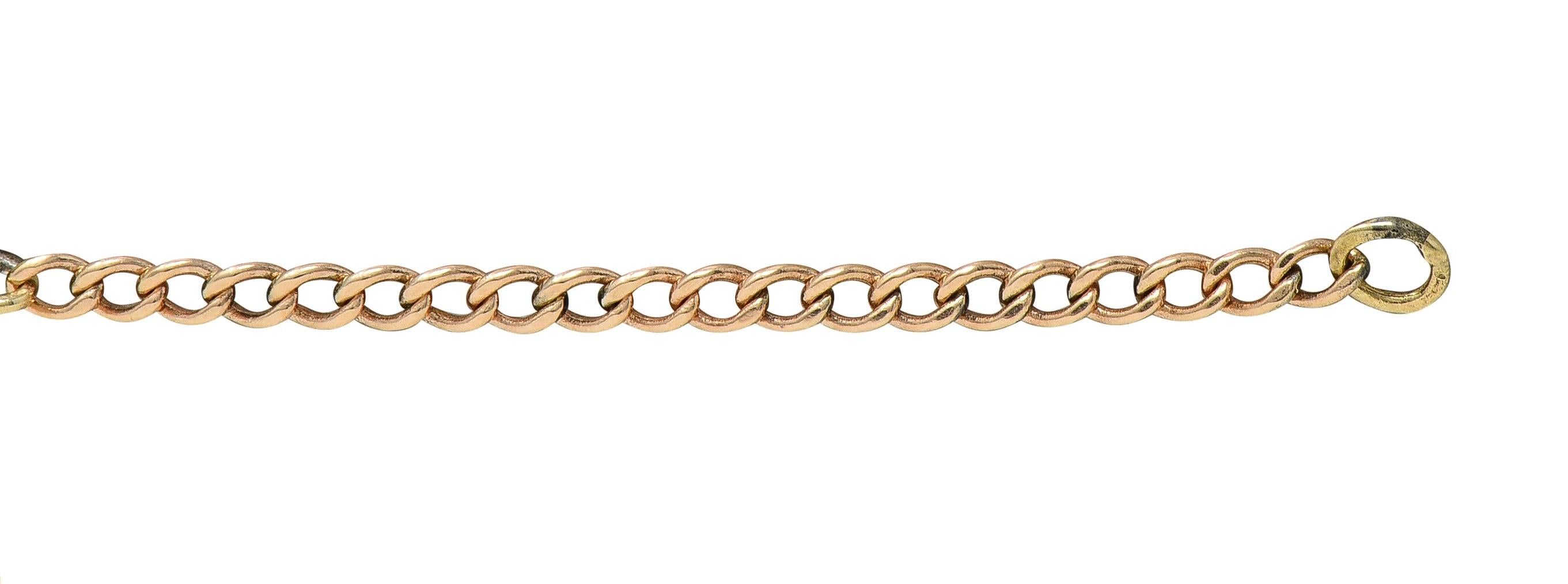 Retro 10 Karat Yellow Gold Vintage U.S. Army Link Bracelet
