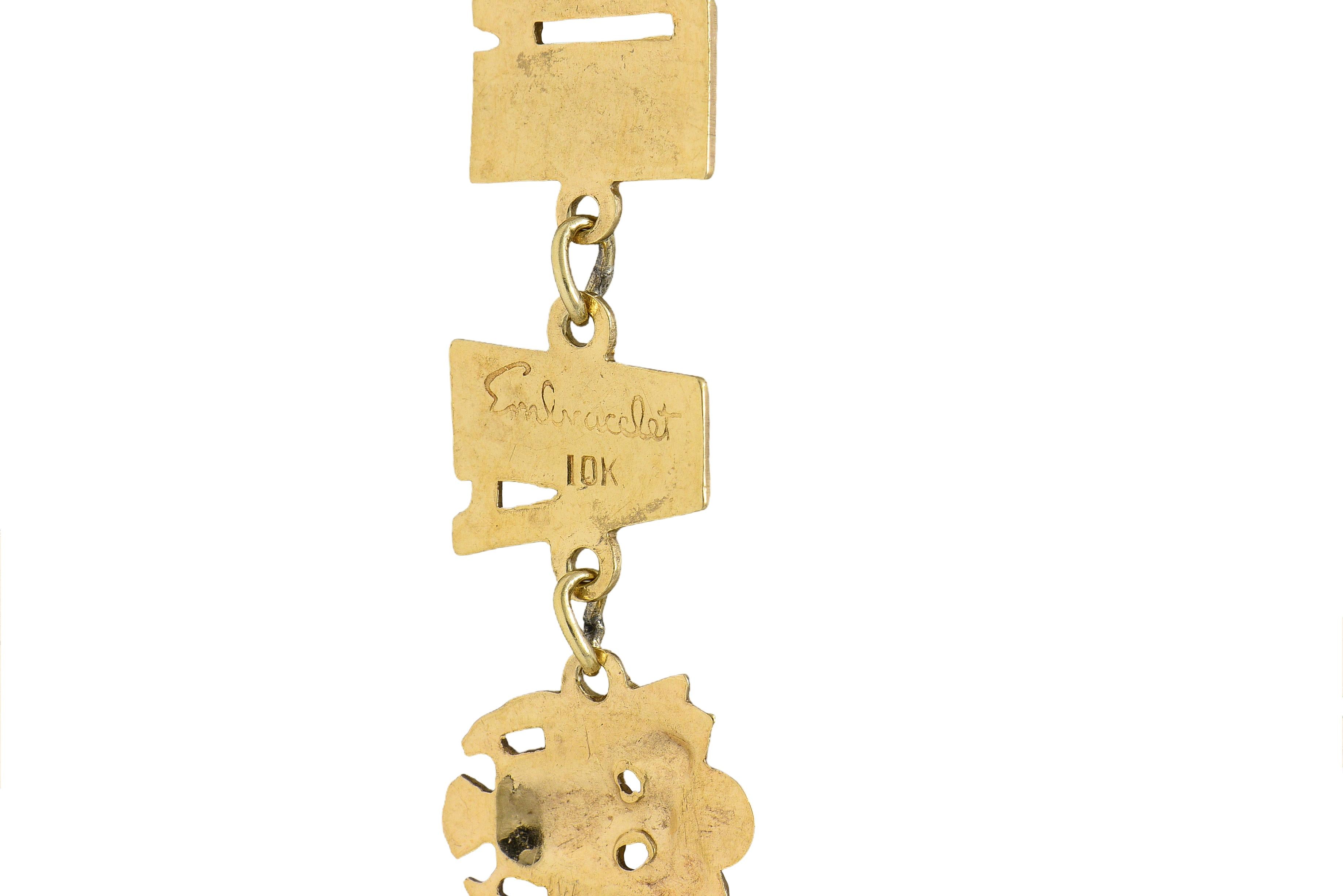 Retro 10 Karat Yellow Gold Vintage U.S. Army Link Bracelet