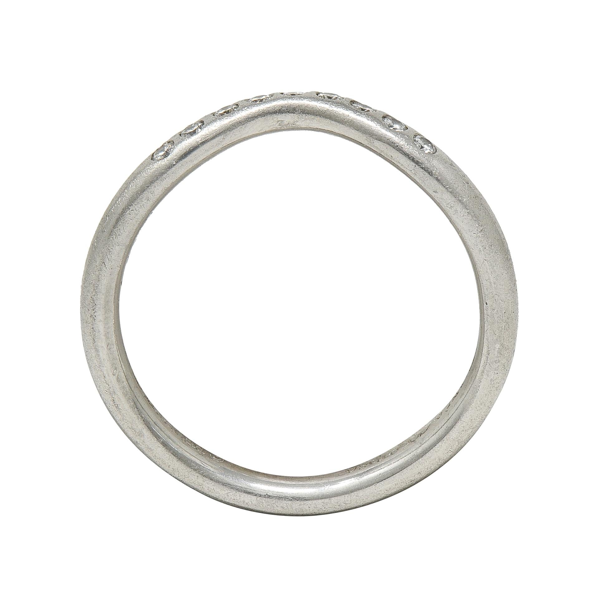 Elsa Peretti Tiffany & Co. Diamond Platinum Vintage Contour Wedding Band Ring