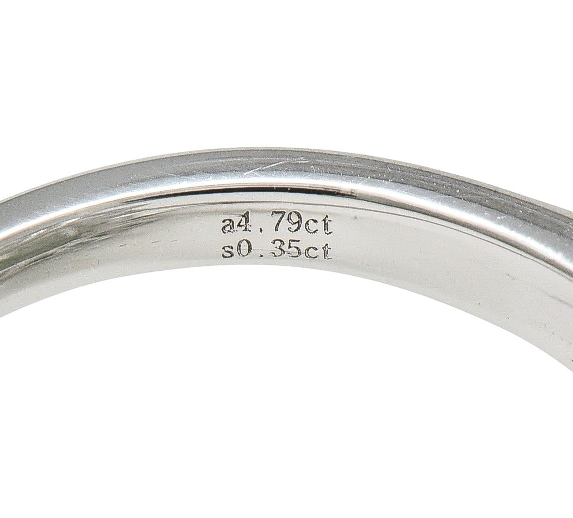 Contemporary 31.89 CTW Prasiolite Aquamarine Sapphire Platinum Cocktail Ring