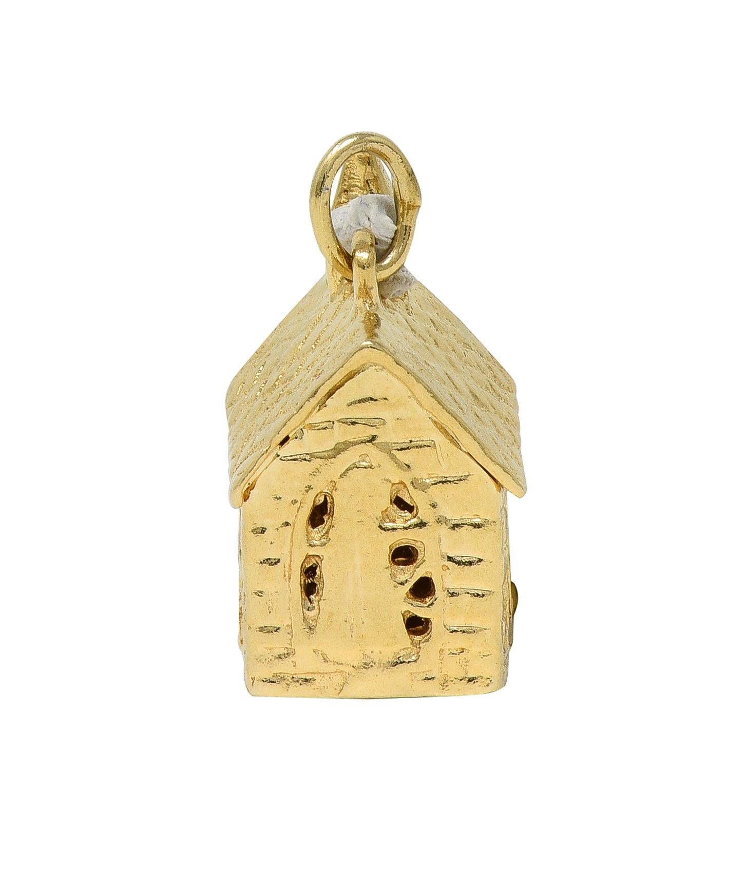 1950's 14 Karat Yellow Gold Vintage Wedding Chapel Pendant Charm