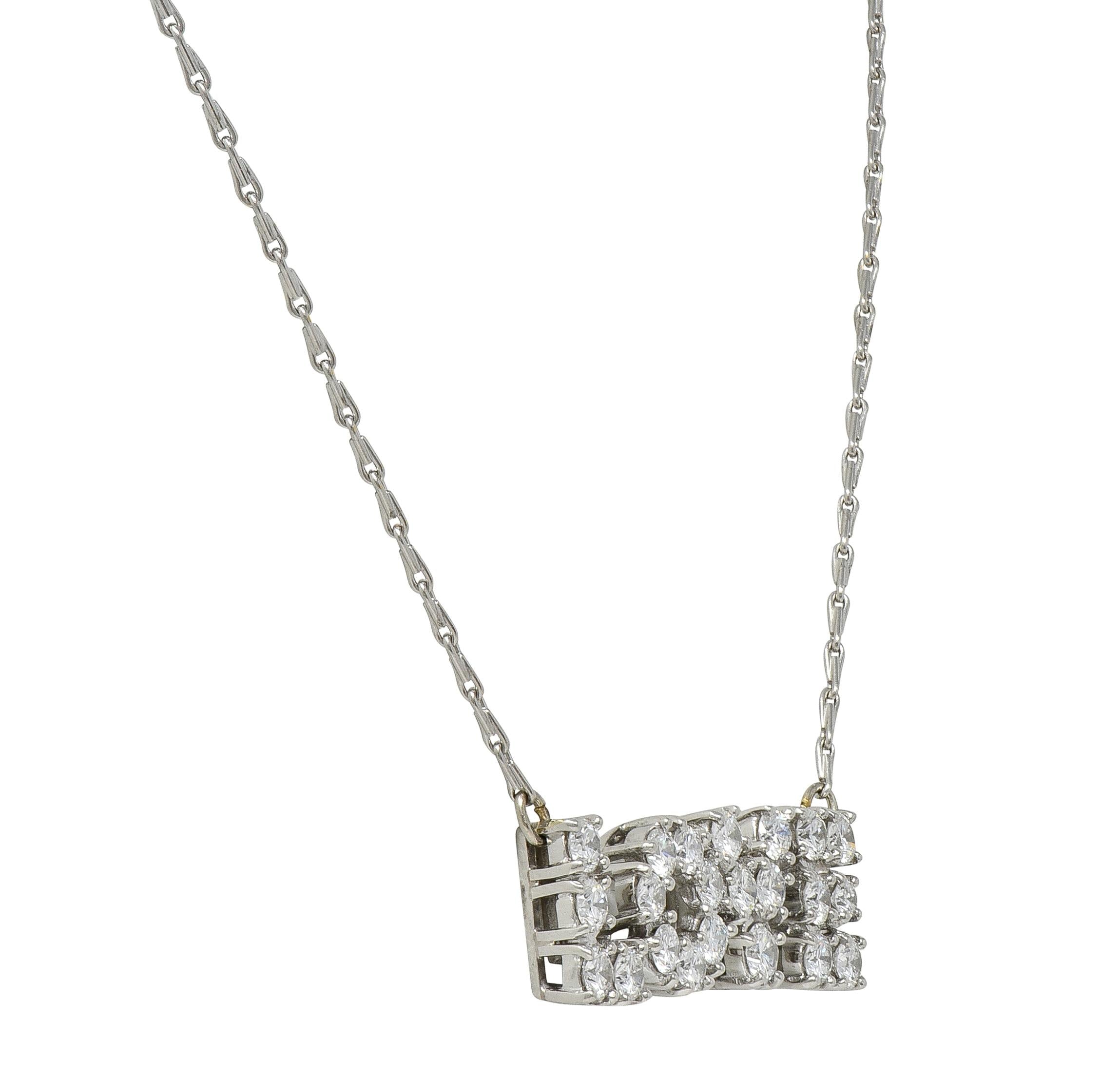 Donald Claflin Tiffany & Co. Diamond Platinum Vintage LOVE Pendant Necklace