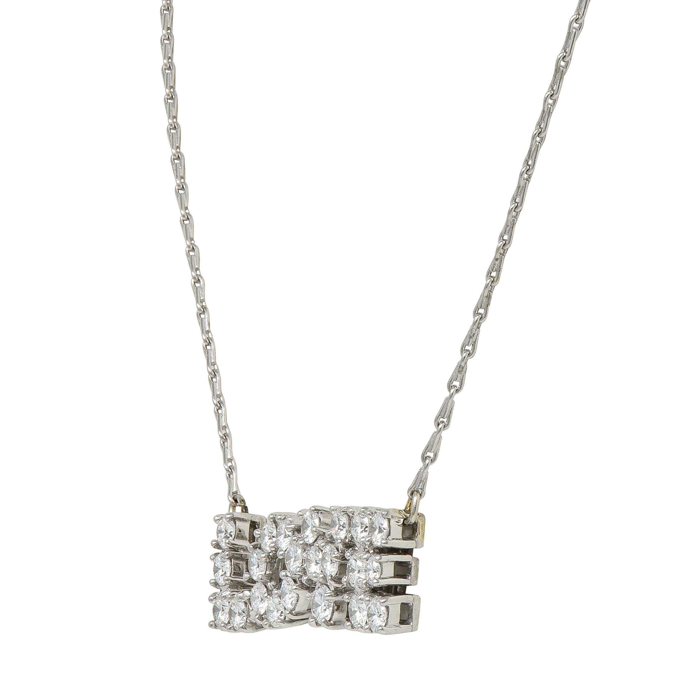 Donald Claflin Tiffany & Co. Diamond Platinum Vintage LOVE Pendant Necklace