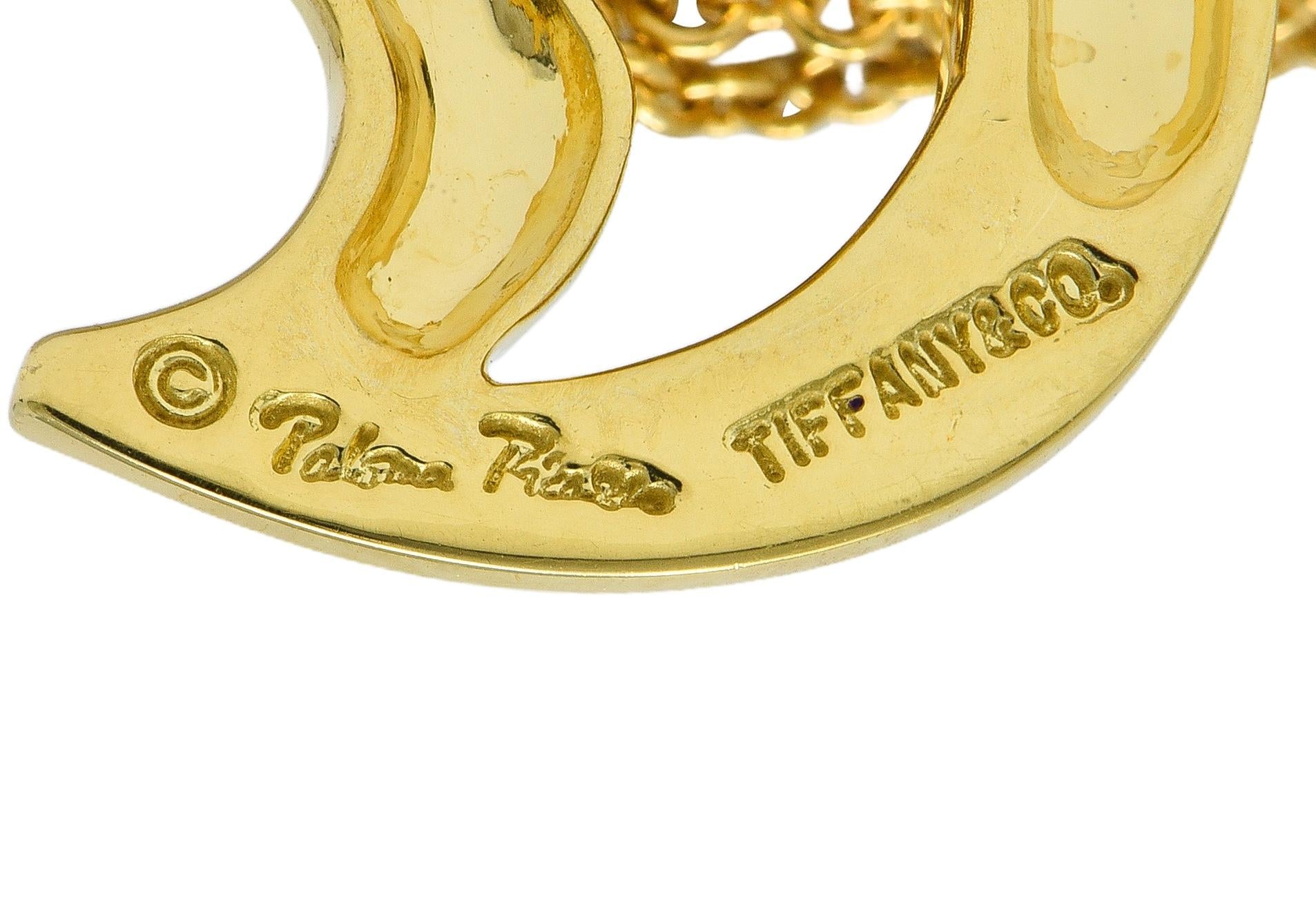 Paloma Picasso Tiffany & Co. 18K Gold Vintage Graffiti Moon Pendant Necklace