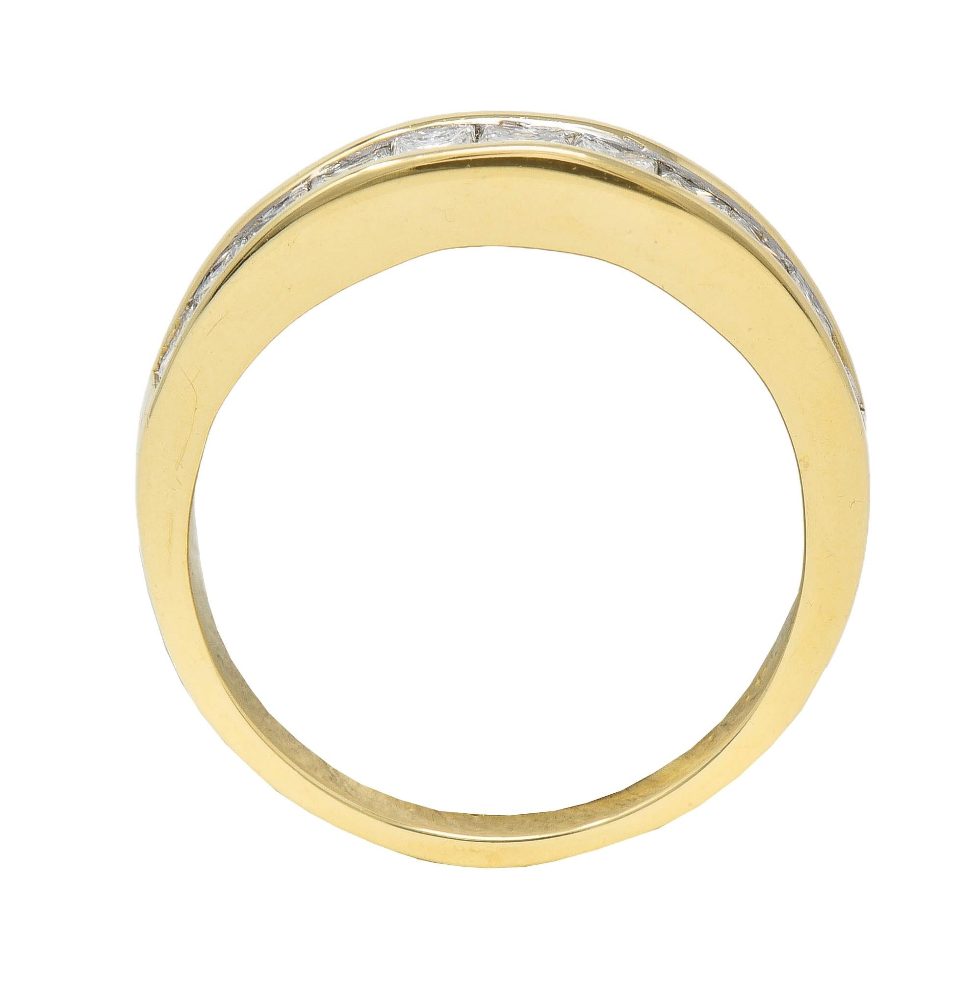 Contemporary 1.20 CTW Princess Cut Diamond 14K Yellow Gold Wedding Band Ring