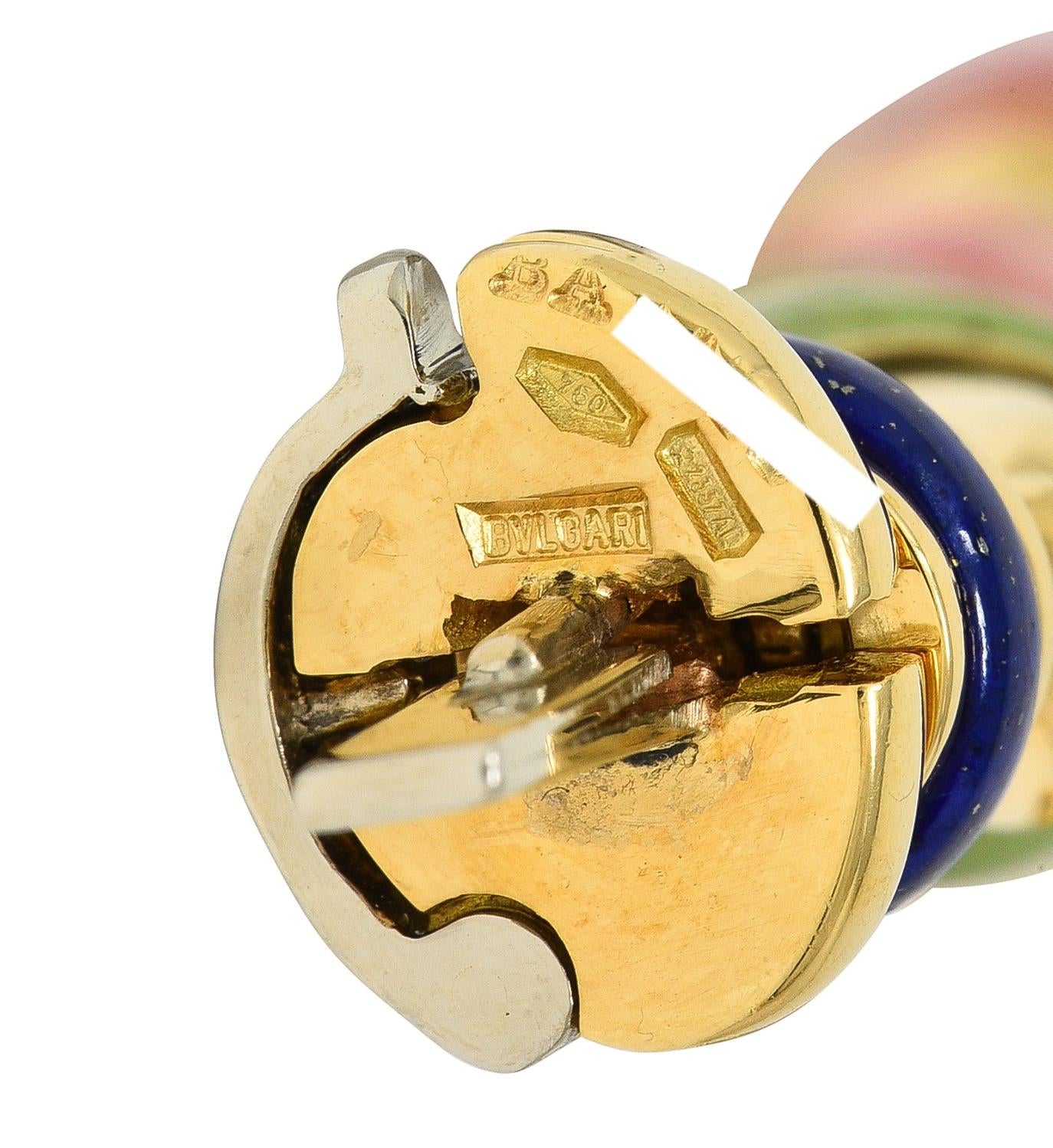 Bulgari 1990's Multi-Gem 18 Karat Yellow Gold Vintage Passo Doppio Link Bracelet