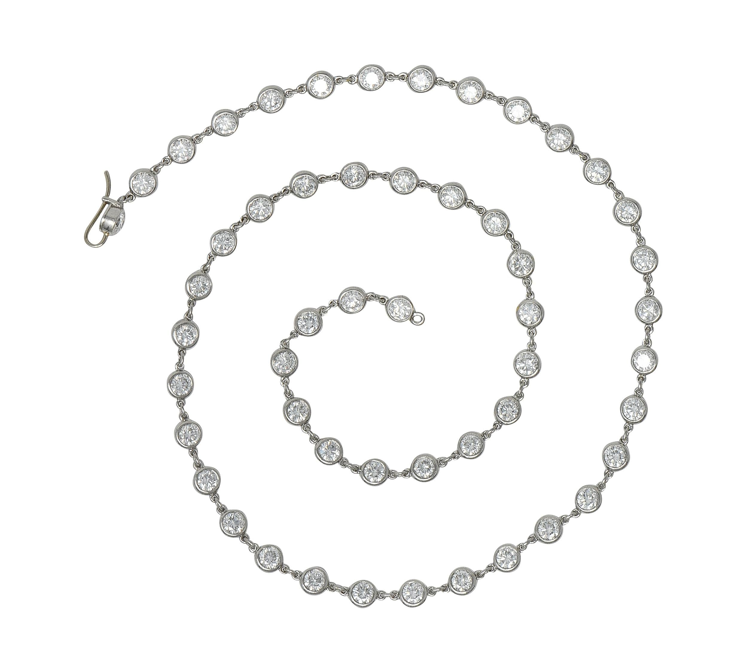 Elsa Peretti Tiffany & Co. Diamond Platinum Diamonds-By-The-Yard Necklace