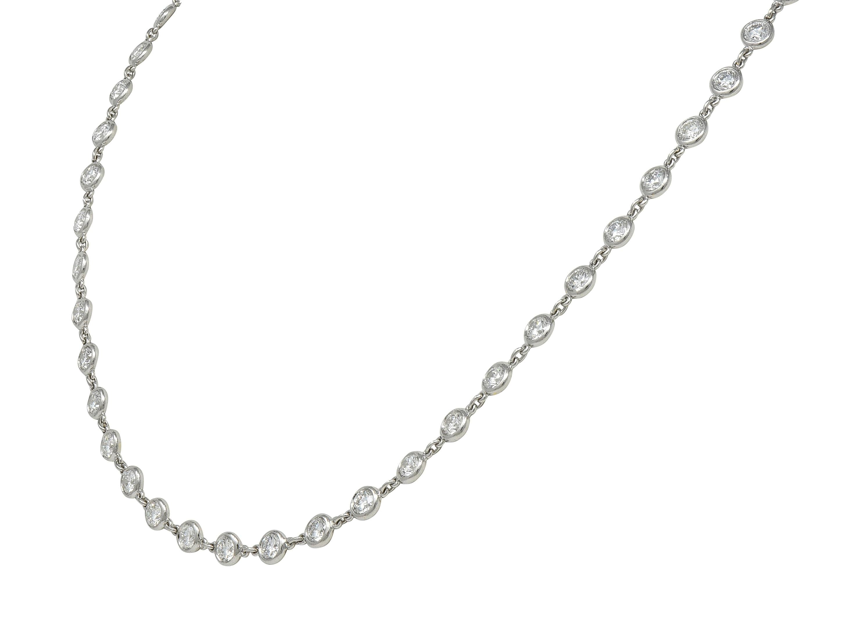 Elsa Peretti Tiffany & Co. Diamond Platinum Diamonds-By-The-Yard Necklace
