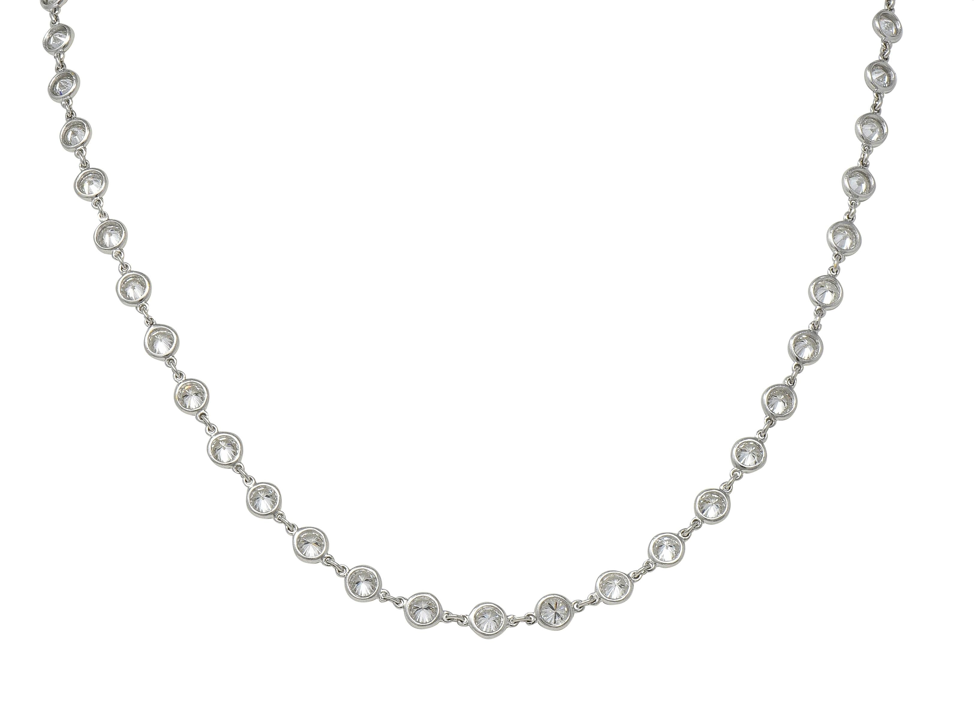 Elsa Peretti Tiffany & Co. Diamond Platinum Diamonds-By-The-Yard Necklace