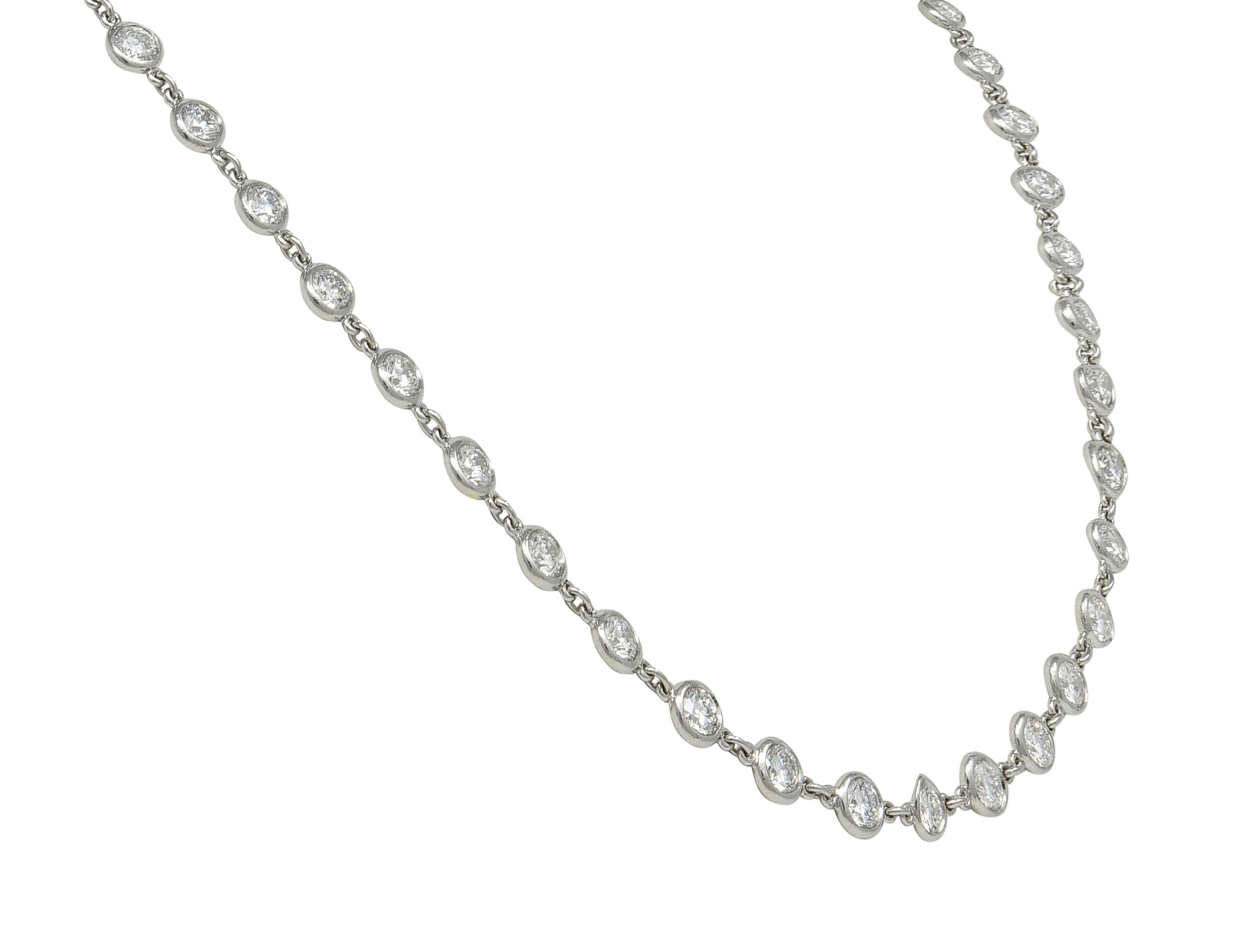 Elsa Peretti Tiffany & Co. Diamond Platinum Diamonds-By-The-Yard Necklace