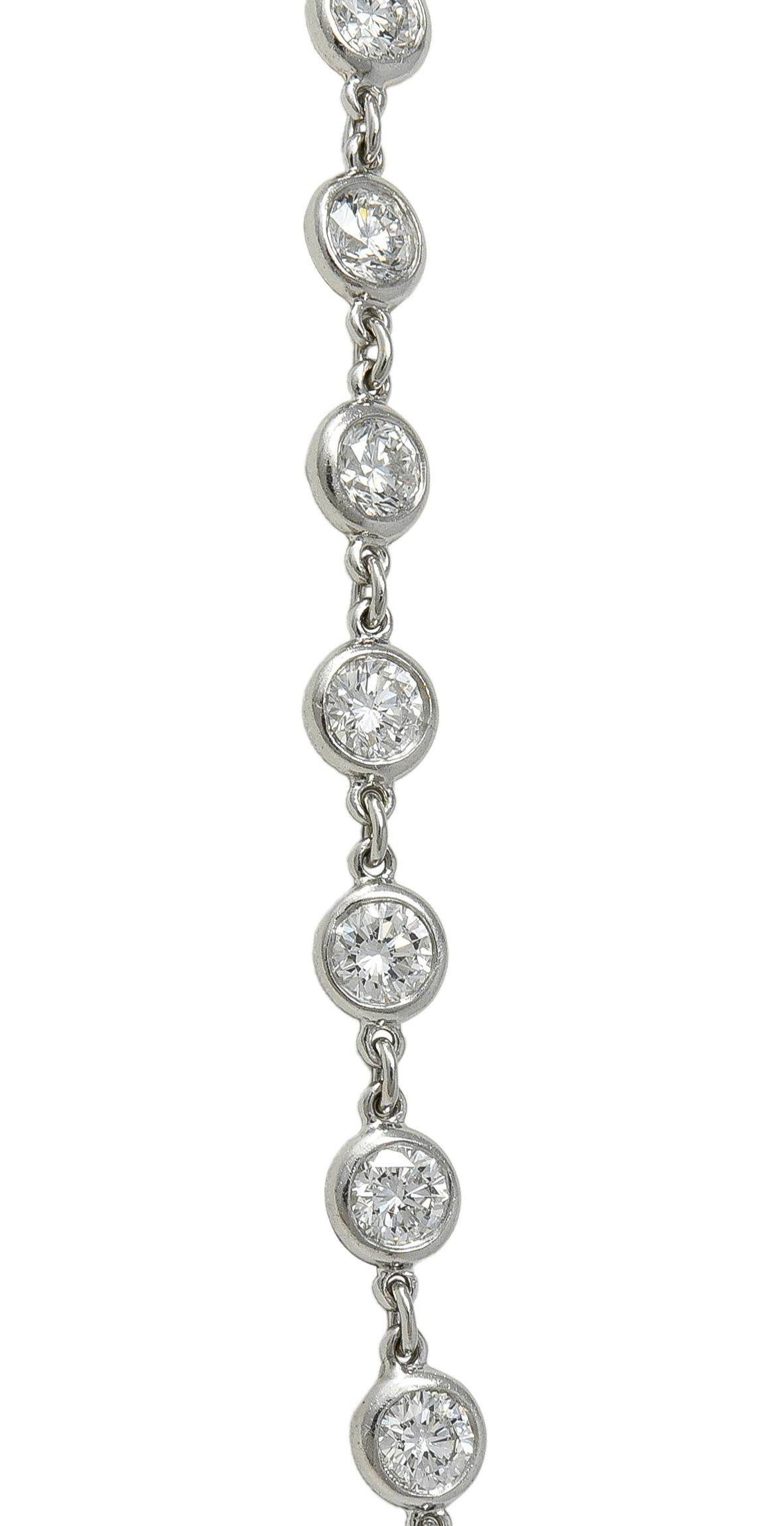 Elsa Peretti Tiffany & Co. Diamond Platinum Diamonds-By-The-Yard Necklace