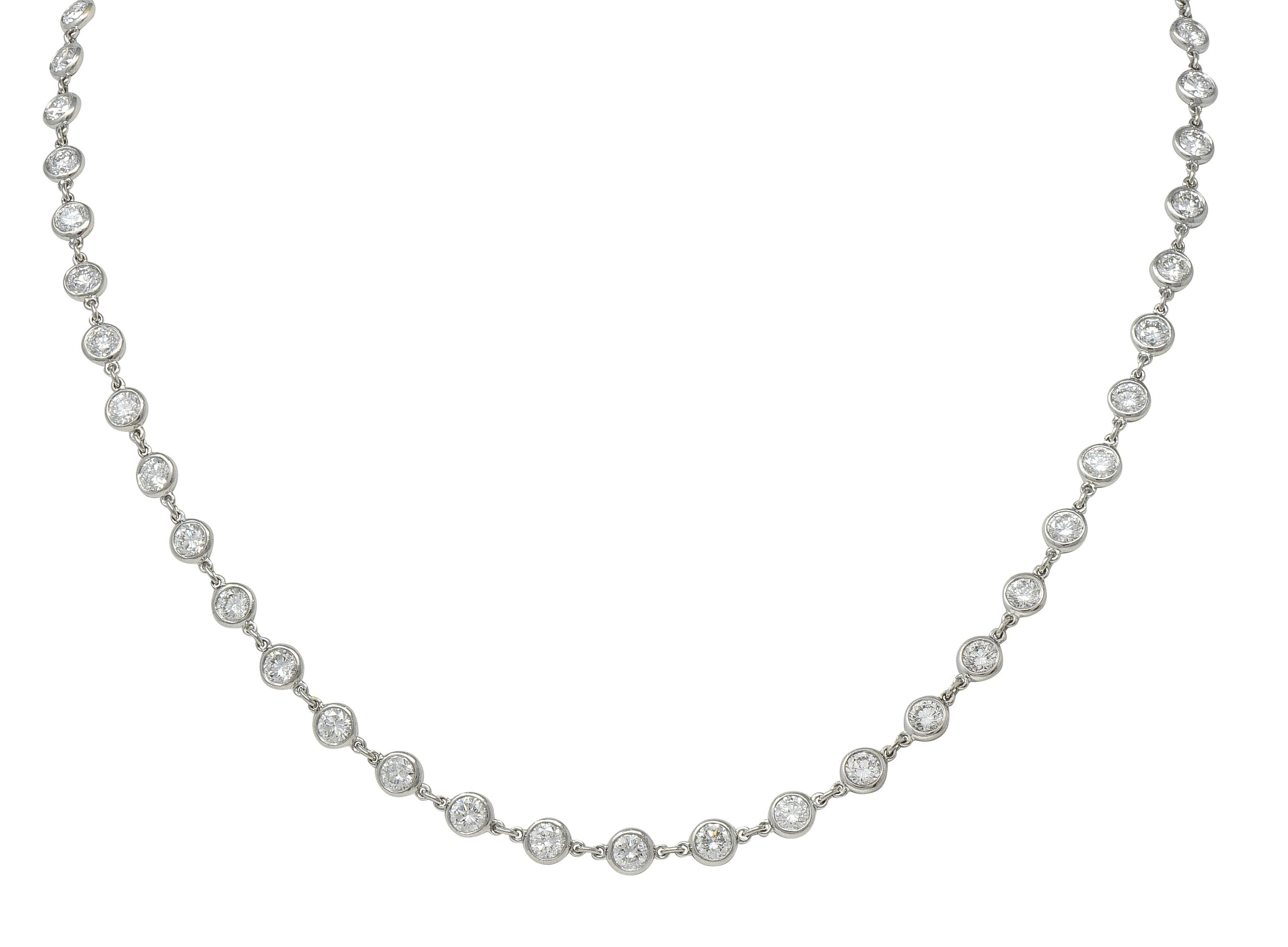 Elsa Peretti Tiffany & Co. Diamond Platinum Diamonds-By-The-Yard Necklace