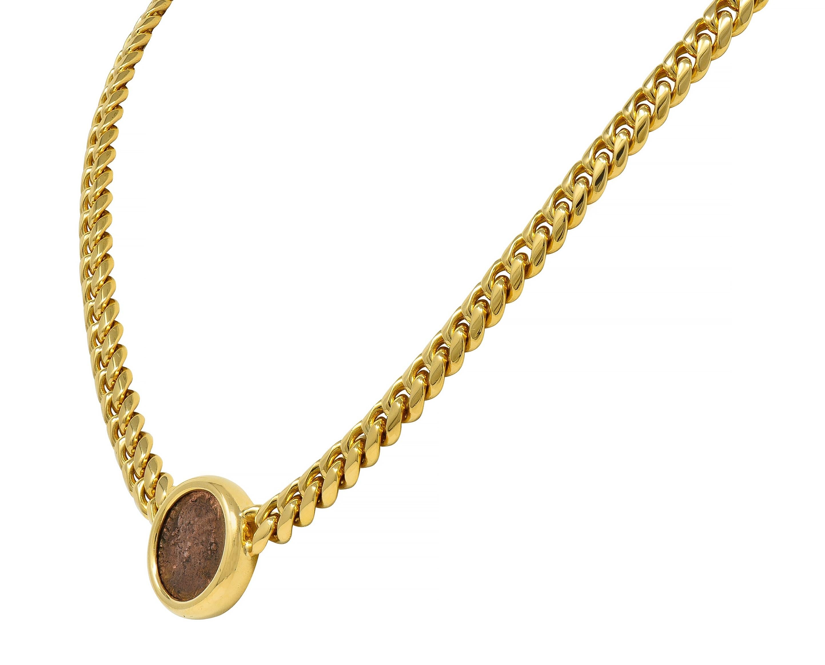 Bulgari Ancient Coin 18K Gold Monete Roman Constantine Vintage Chain Necklace