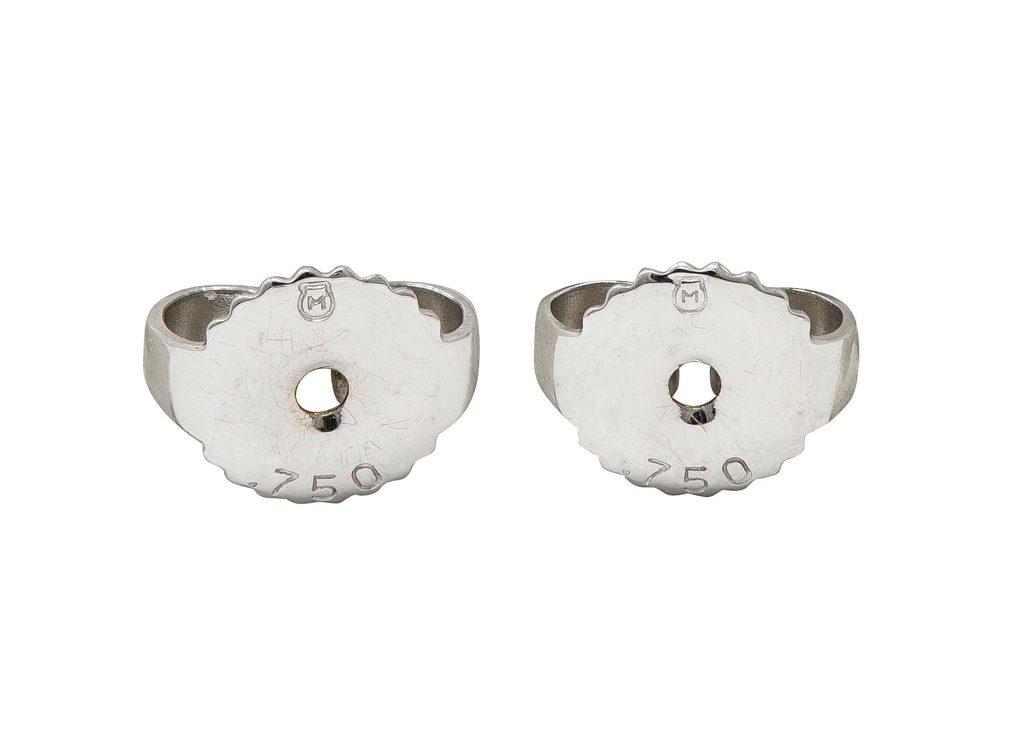 Mikimoto 2000's Diamond Black South Sea Pearl 18 Karat White Gold Drop Earrings