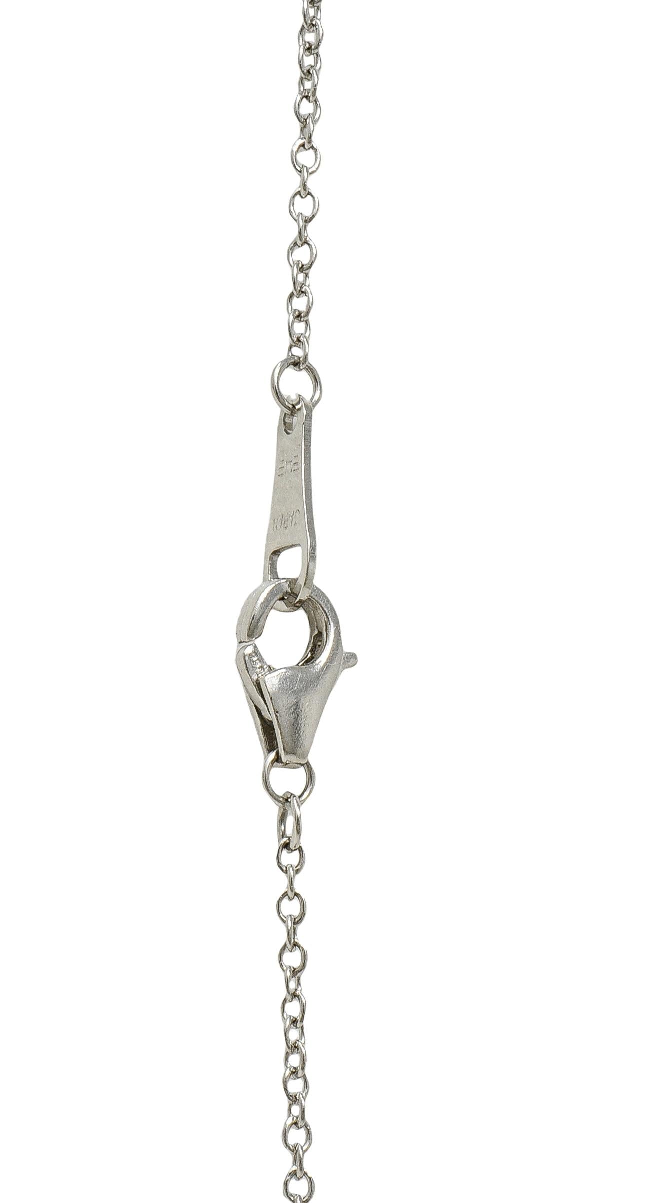 Edwardian 4.98 CTW No Heat Sapphire Diamond Platinum Antique Pendant Necklace