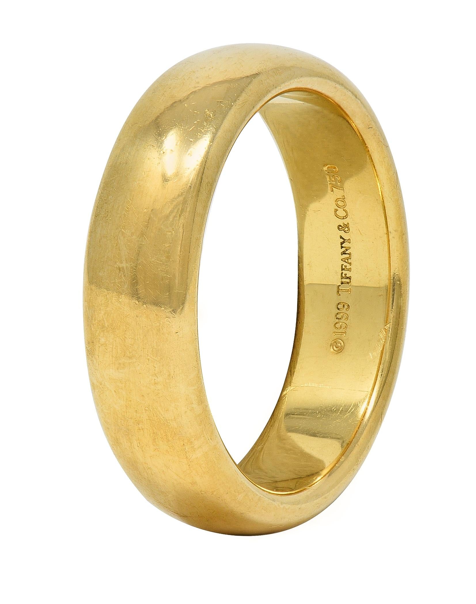 Tiffany & Co. 1999 18 Karat Yellow Gold Vintage Wedding Band Ring