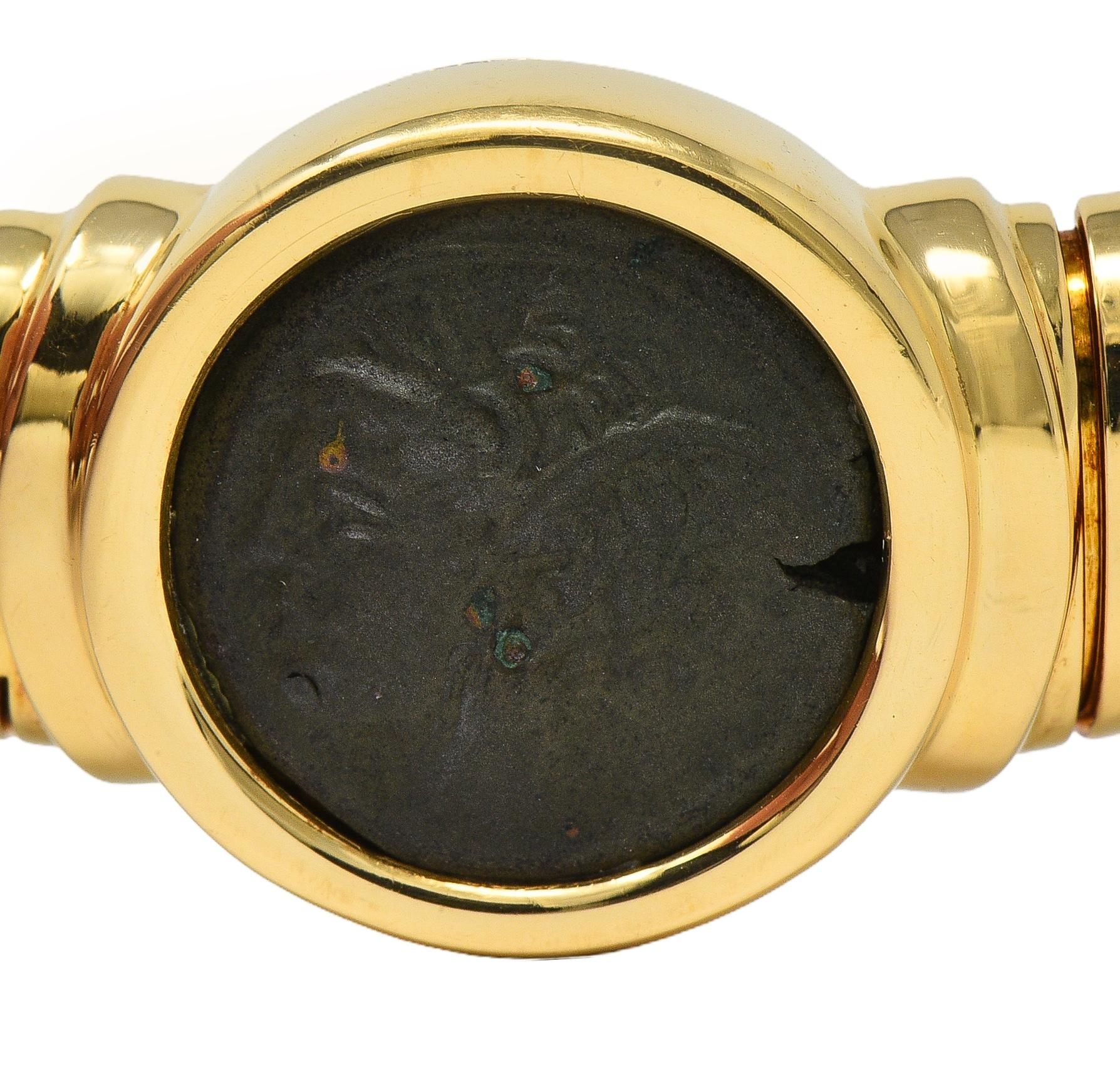 Bulgari 1980's 18K Gold Vintage Ancient Carthage Coin Monete Tubogas Necklace