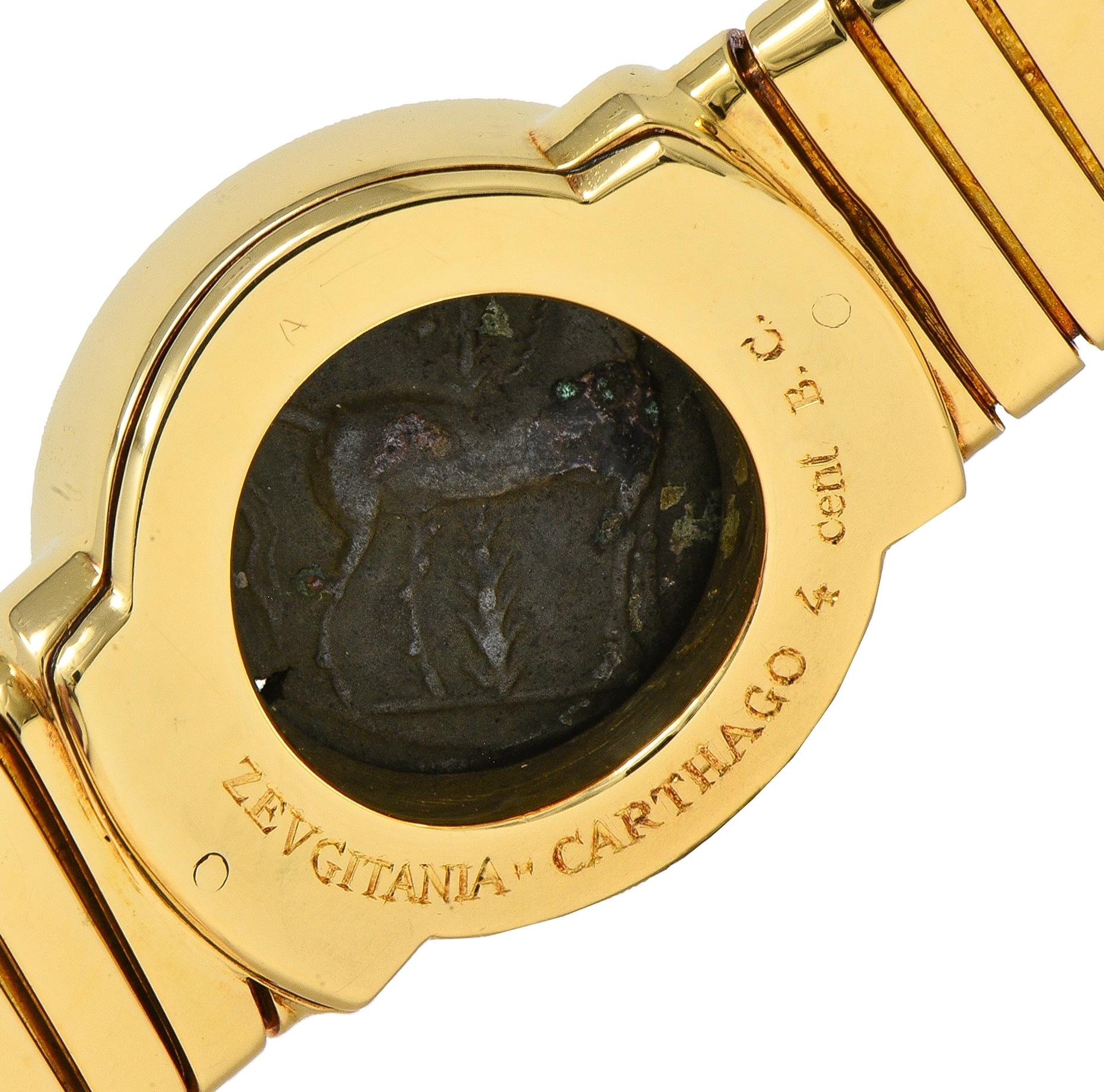 Bulgari 1980's 18K Gold Vintage Ancient Carthage Coin Monete Tubogas Necklace