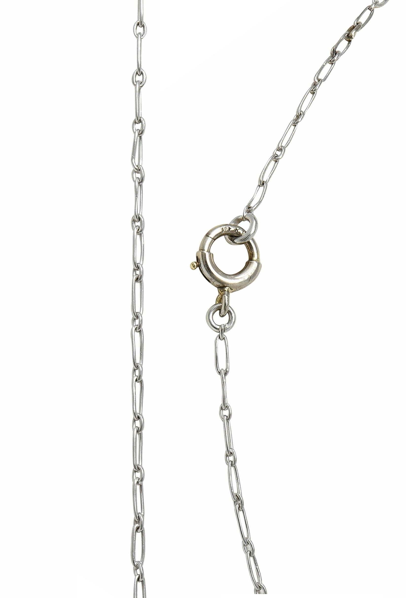 Art Deco 2.75 CTW Diamond Platinum Vintage Openwork Drop Necklace