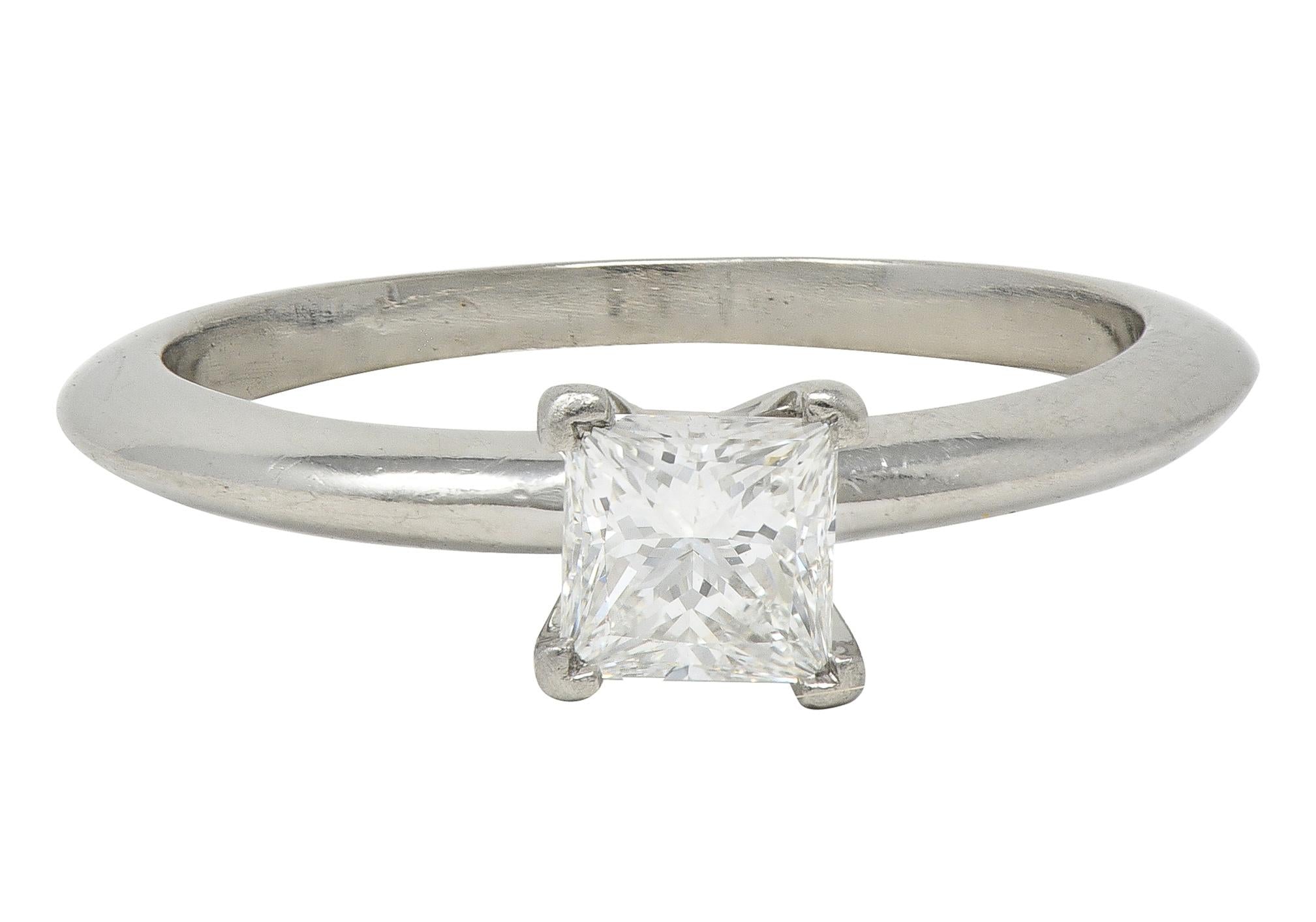 2000's Tiffany & Co. 0.53 CTW Princess Cut Diamond Platinum Engagement Ring