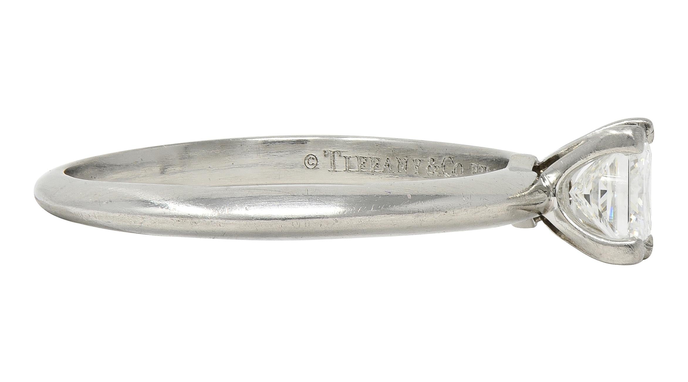 2000's Tiffany & Co. 0.53 CTW Princess Cut Diamond Platinum Engagement Ring