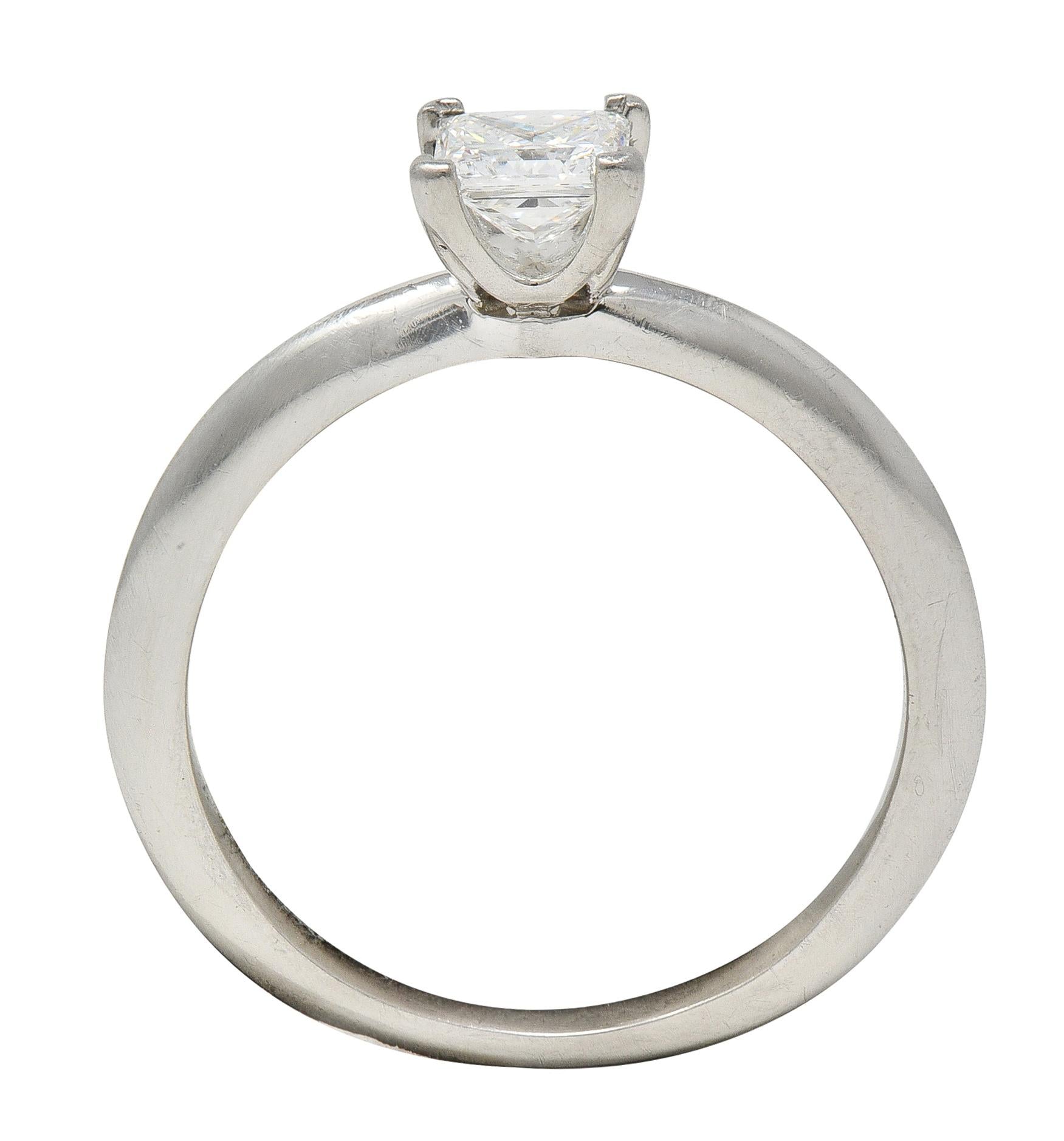2000's Tiffany & Co. 0.53 CTW Princess Cut Diamond Platinum Engagement Ring