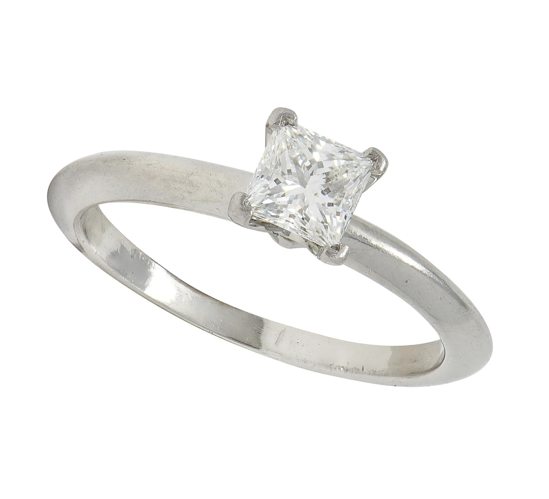2000's Tiffany & Co. 0.53 CTW Princess Cut Diamond Platinum Engagement Ring