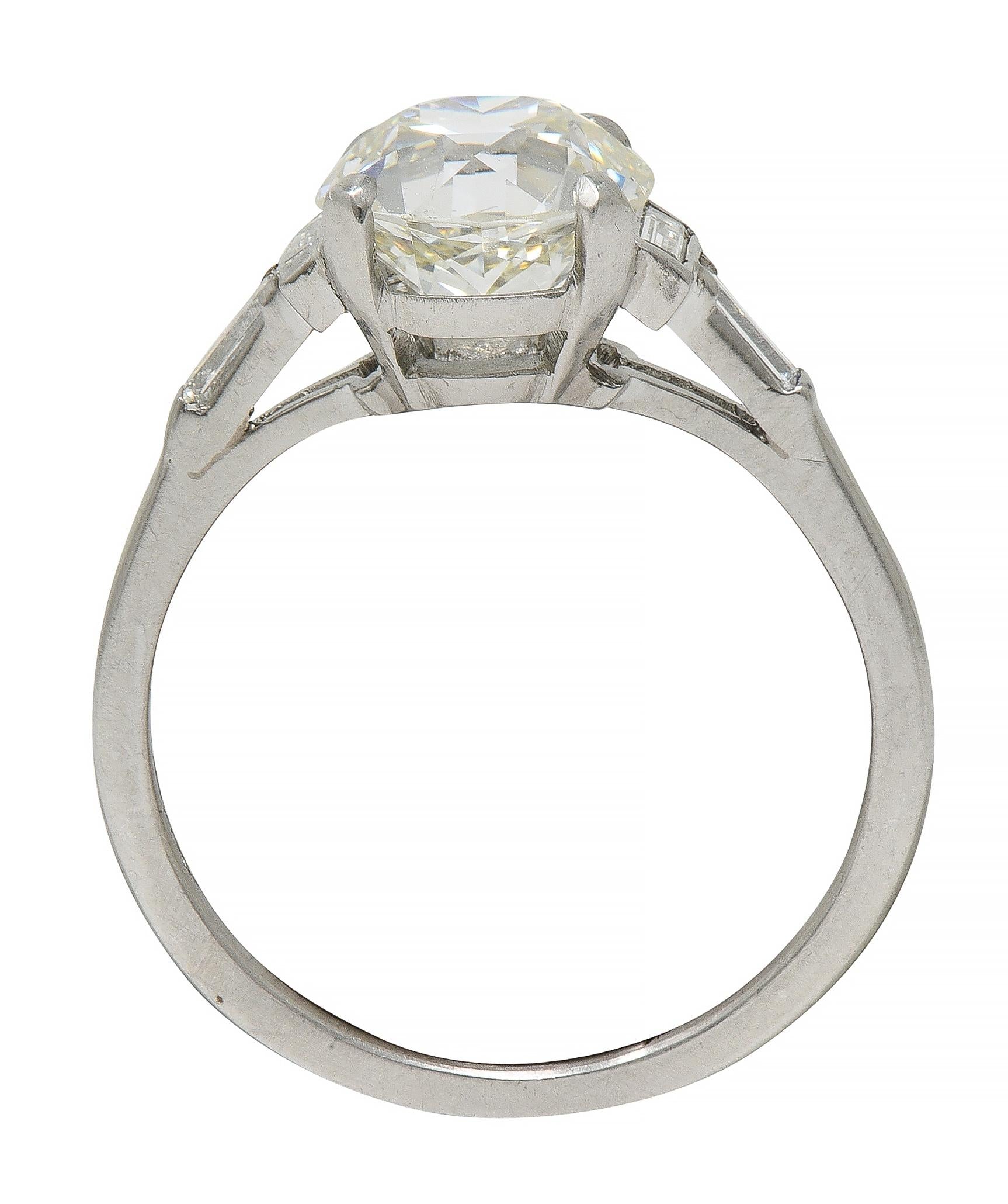 1950's 2.25 CTW Old European Diamond Platinum Five Stone Vintage Engagement Ring