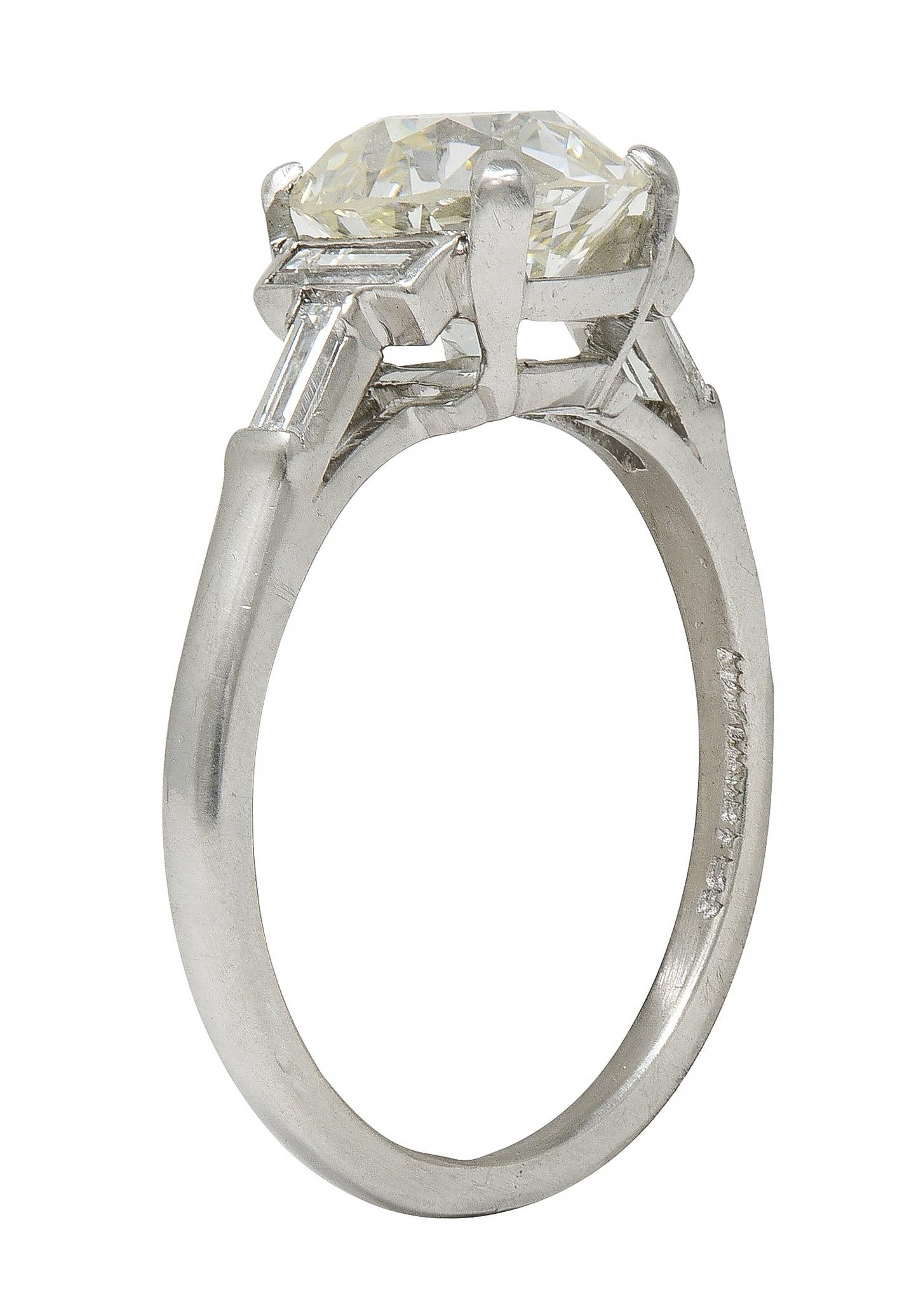 1950's 2.25 CTW Old European Diamond Platinum Five Stone Vintage Engagement Ring