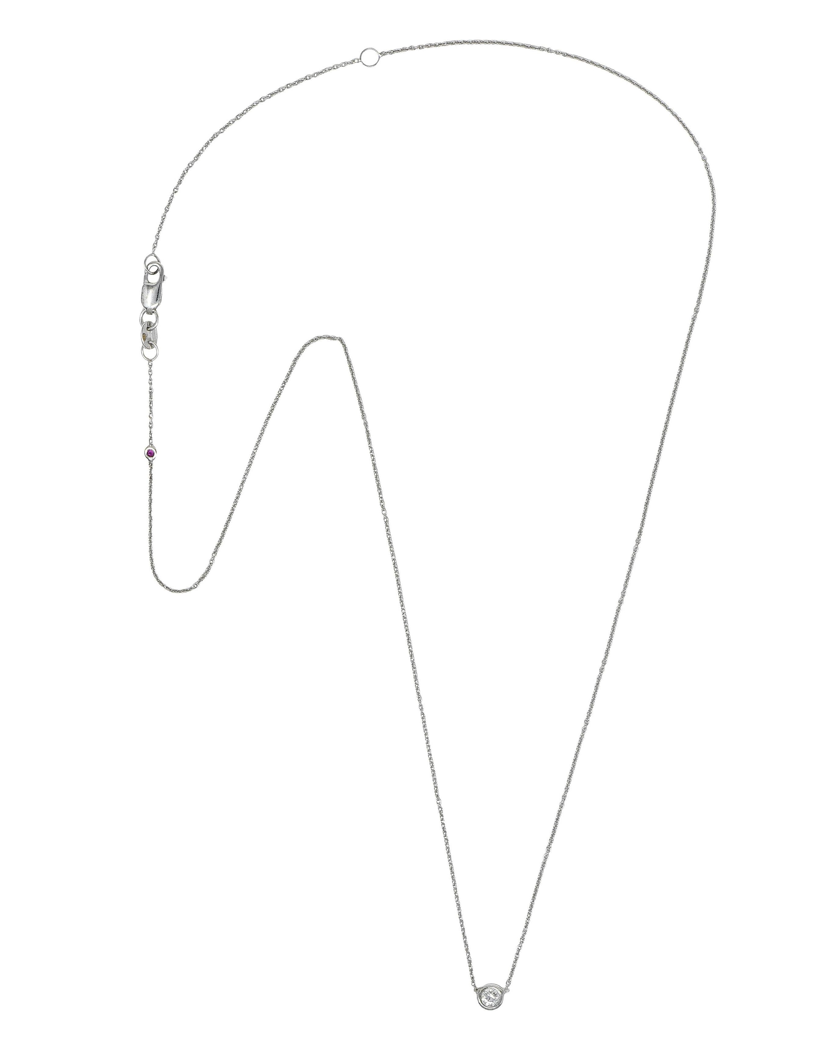 Roberto Coin 2000's Diamond Ruby 18 Karat Gold Diamonds By The Inch Necklace