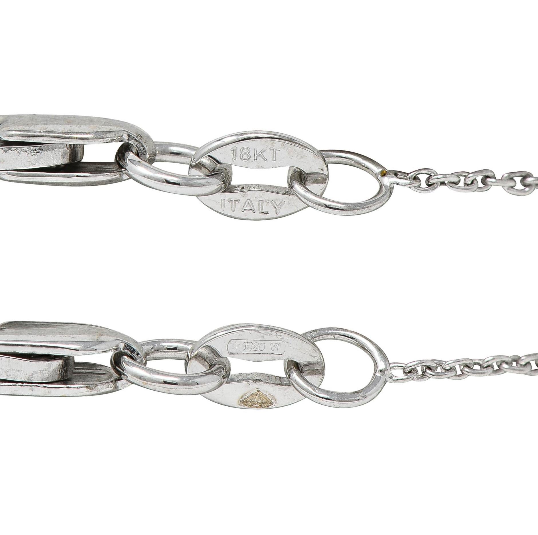 Roberto Coin 2000's Diamond Ruby 18 Karat Gold Diamonds By The Inch Necklace