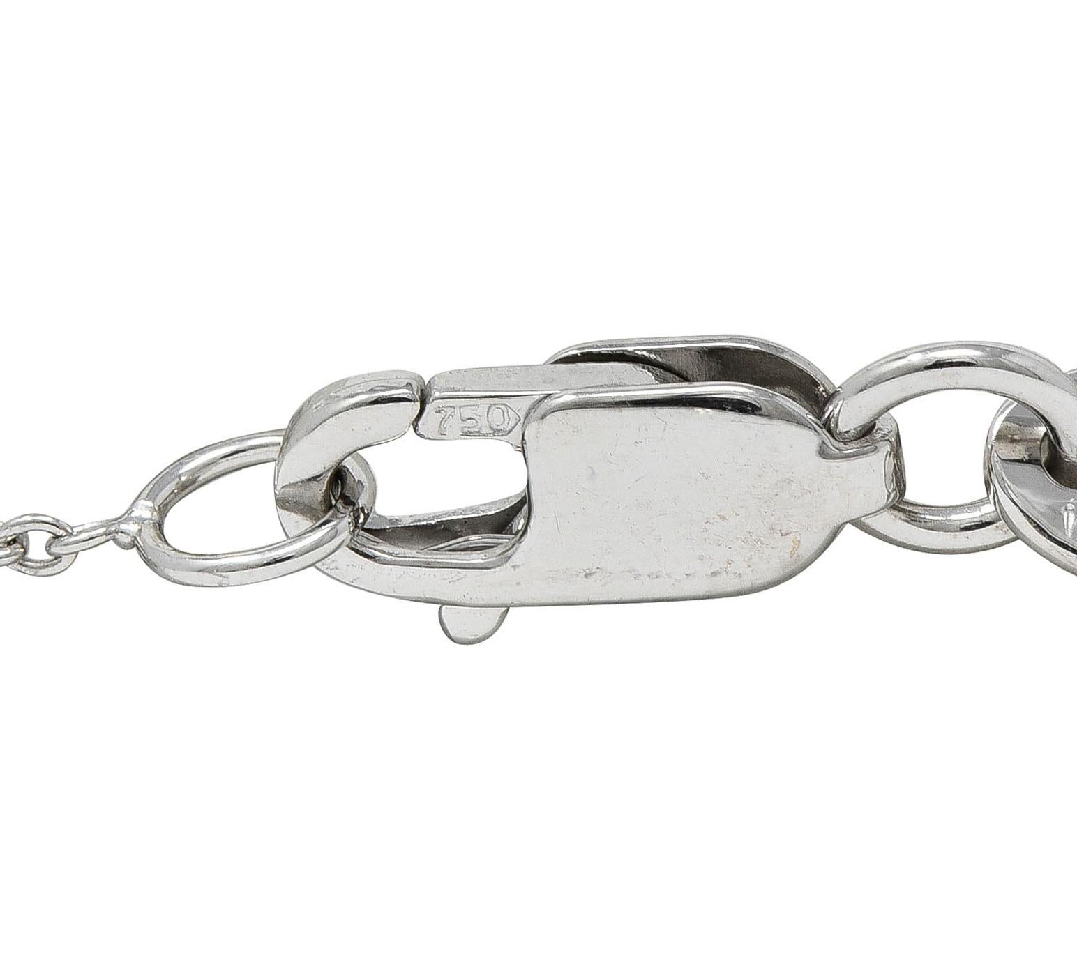 Roberto Coin 2000's Diamond Ruby 18 Karat Gold Diamonds By The Inch Necklace