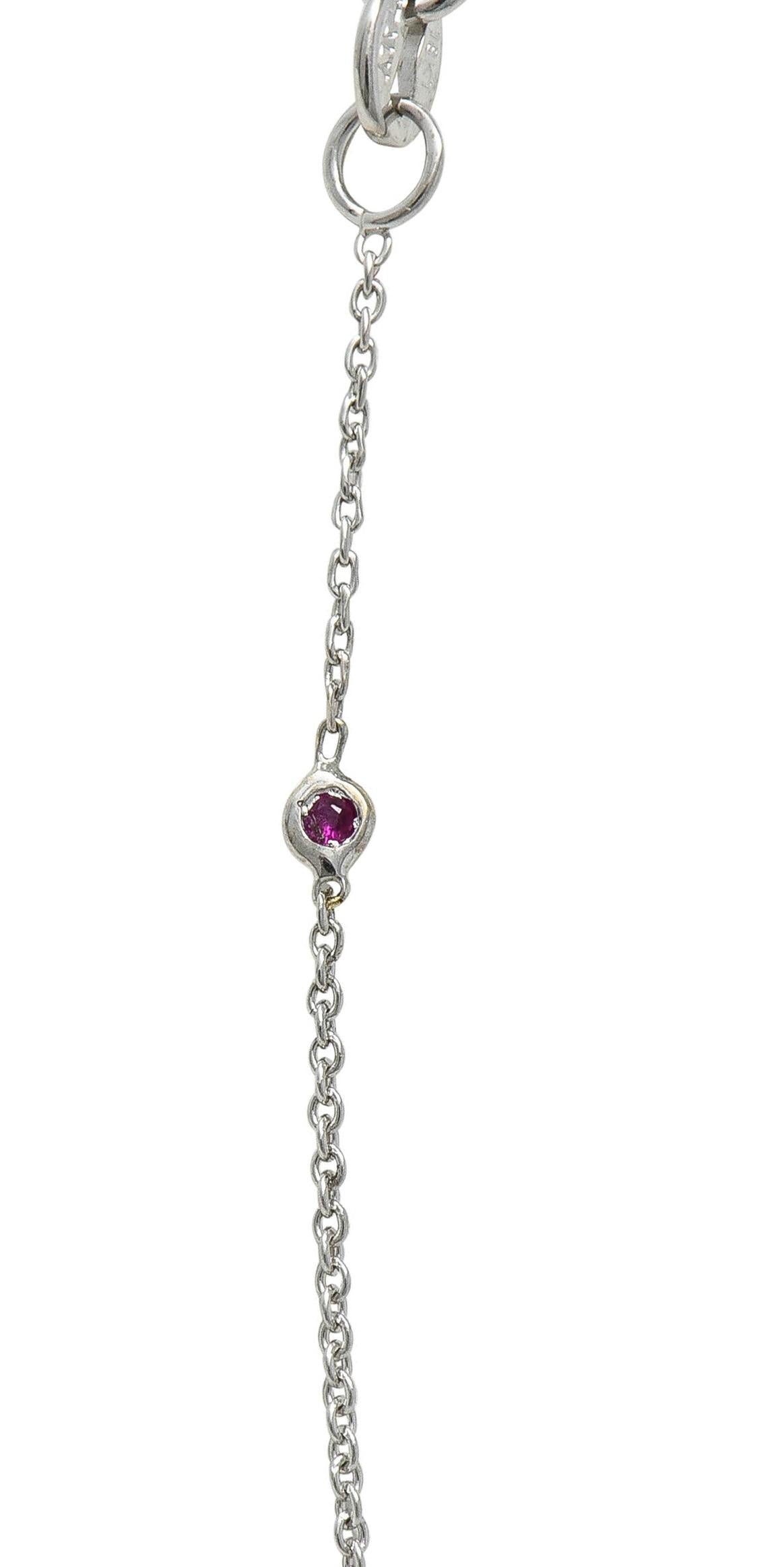 Roberto Coin 2000's Diamond Ruby 18 Karat Gold Diamonds By The Inch Necklace