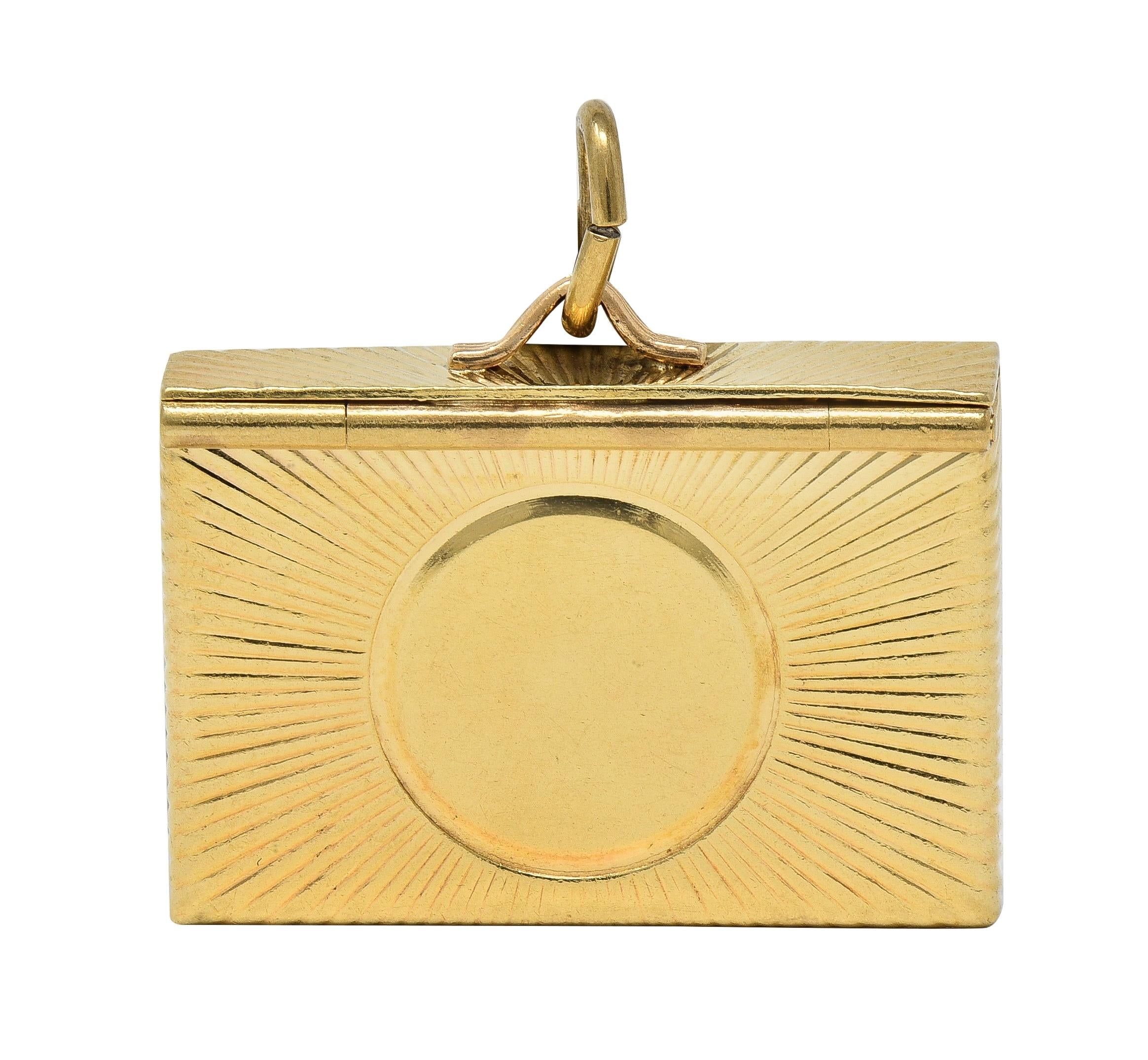 Mid-Century 14 Karat Yellow Gold Vintage Opening Envelope Pendant Charm