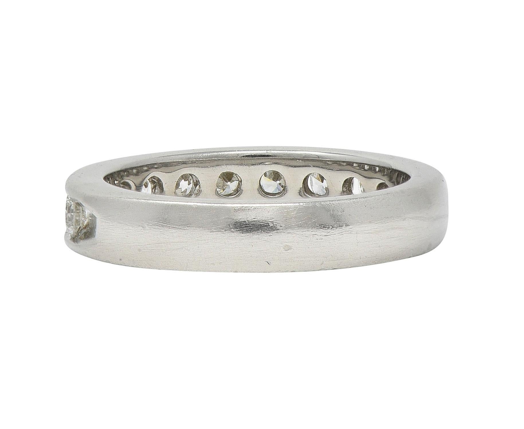 Vintage 0.50 Carat Diamond Platinum Channel Wedding Band Ring