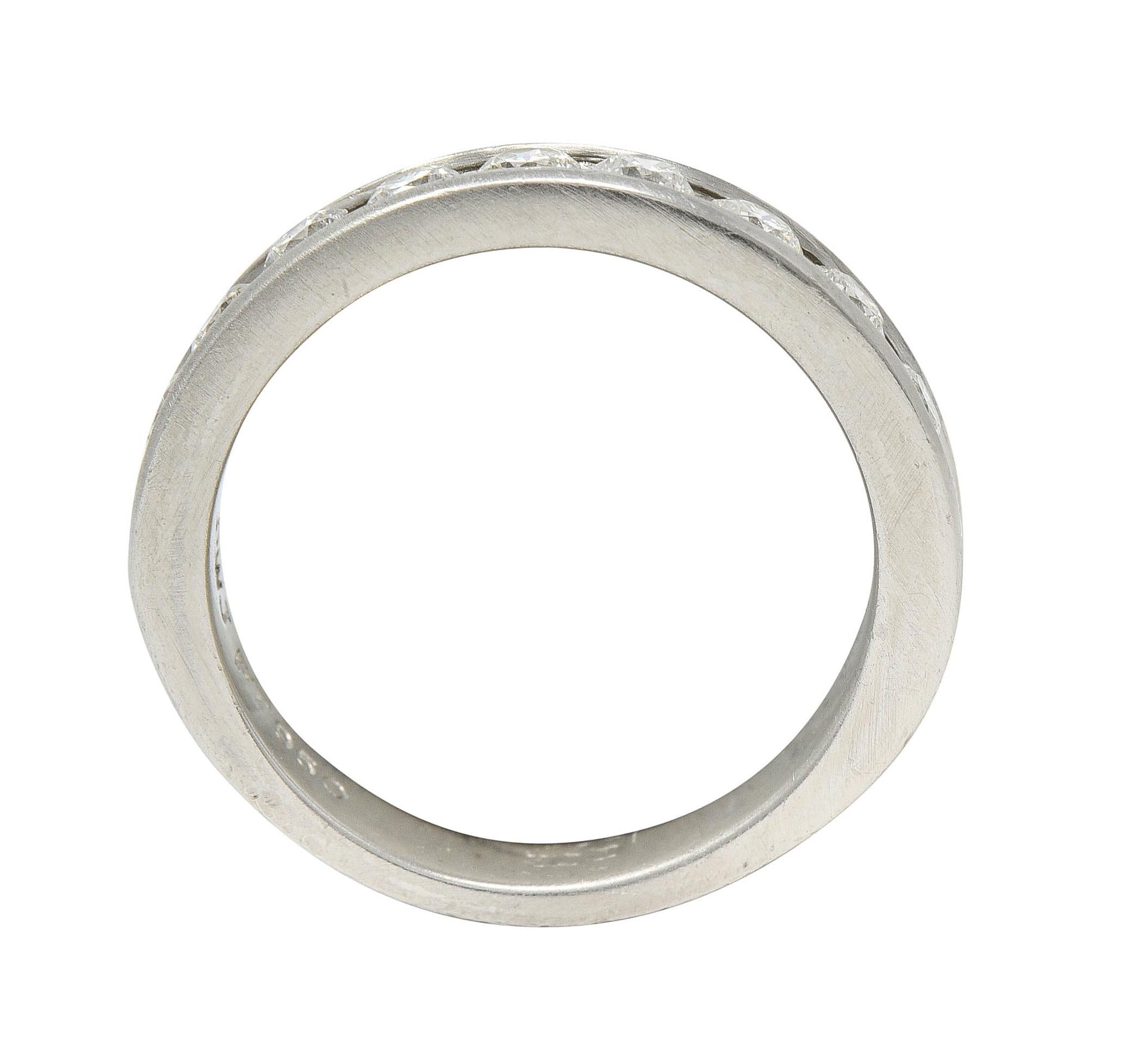 Vintage 0.50 Carat Diamond Platinum Channel Wedding Band Ring
