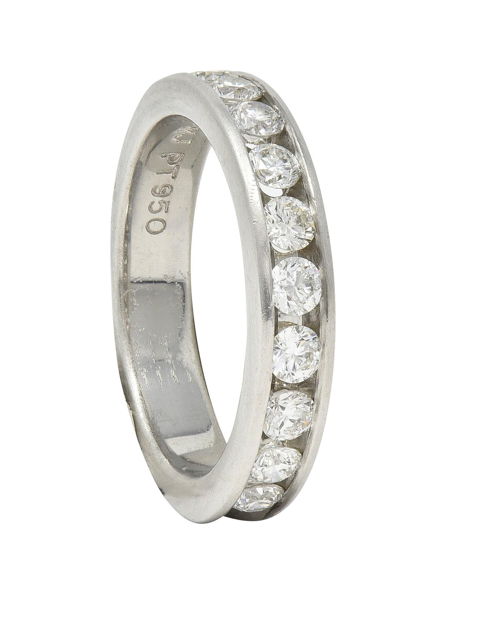 Vintage 0.50 Carat Diamond Platinum Channel Wedding Band Ring