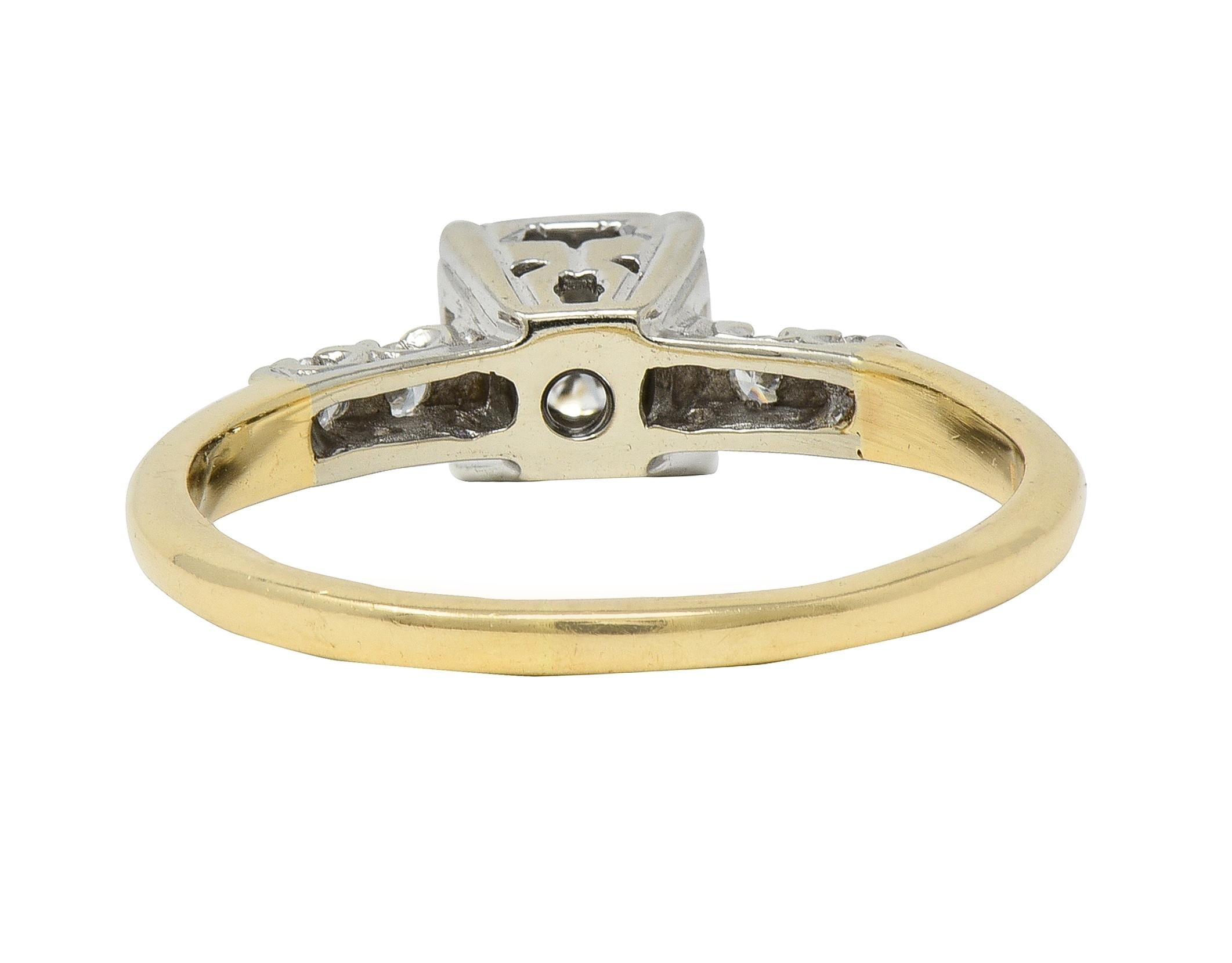 Retro 0.35 CTW Transitional Cut Diamond 14 Karat Gold Vintage Engagement Ring