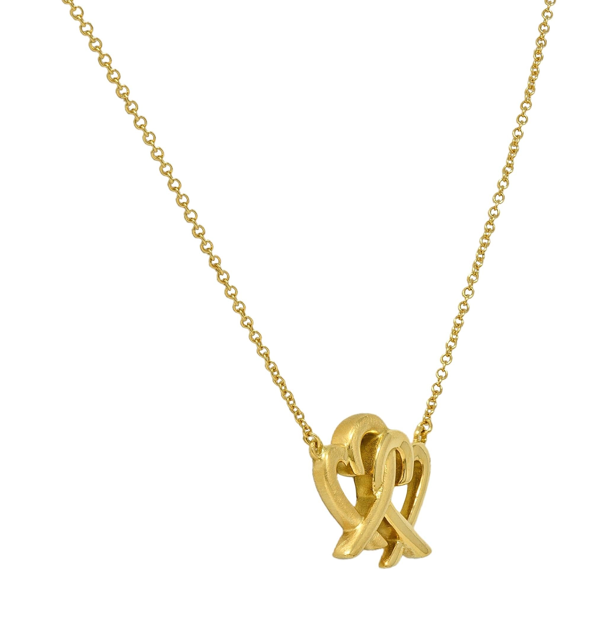 Paloma Picasso Tiffany & Co. 18K Yellow Gold Double Loving Hearts Necklace