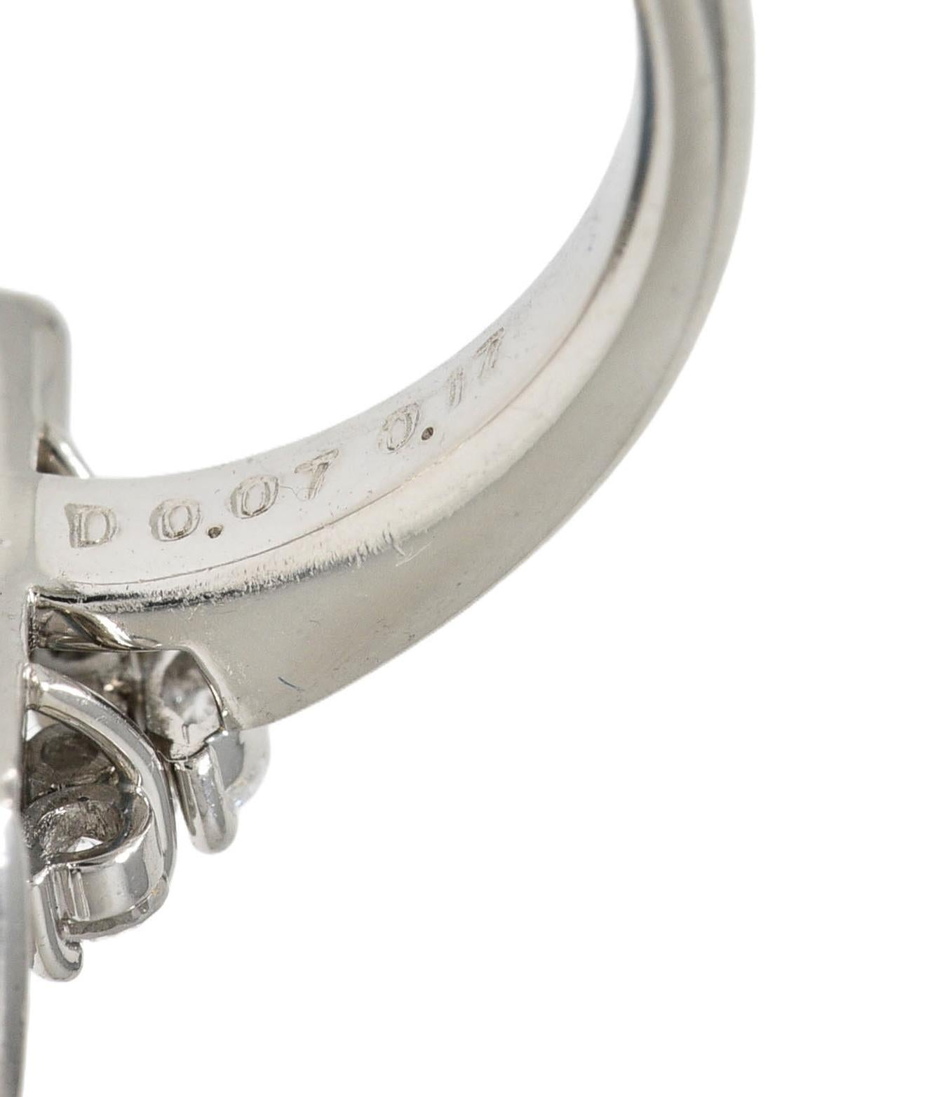 Contemporary 5.71 CTW Aquamarine Diamond Platinum Cluster Cocktail Ring