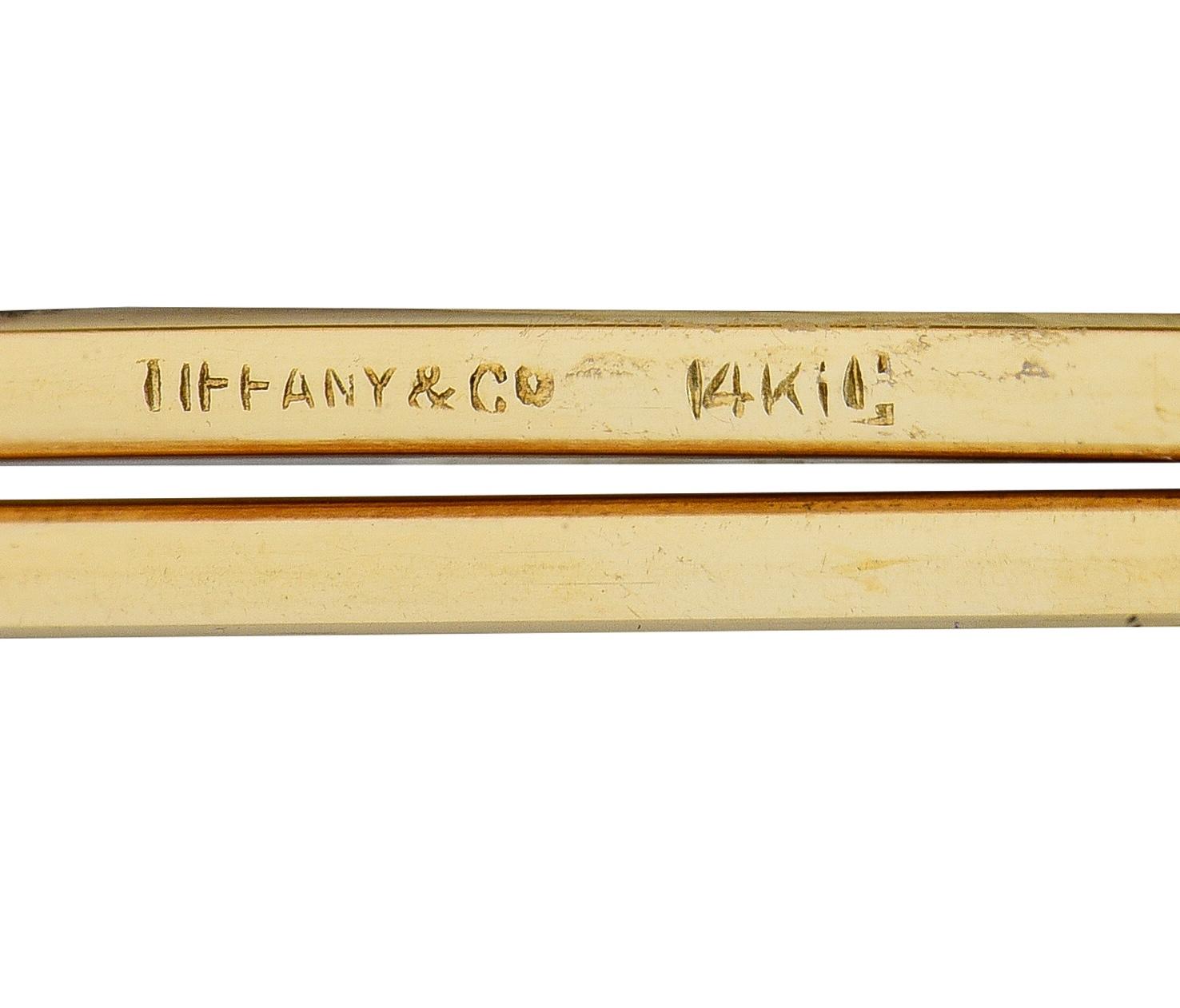 Tiffany & Co. 1980's 14 Karat Yellow Gold Vintage Large Paperclip Pendant