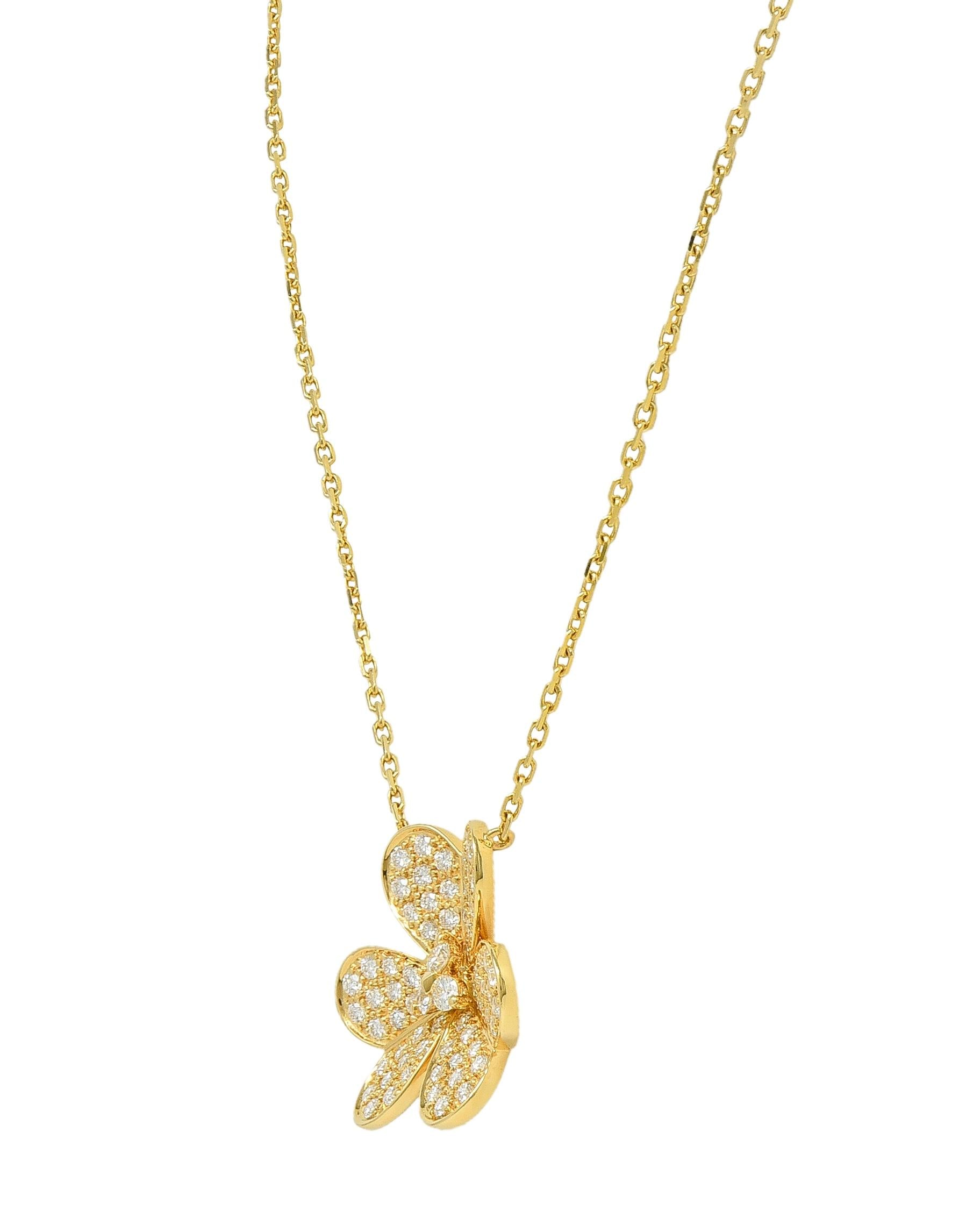 Van Cleef & Arpels French Diamond 18K Yellow Gold Large Frivole Necklace