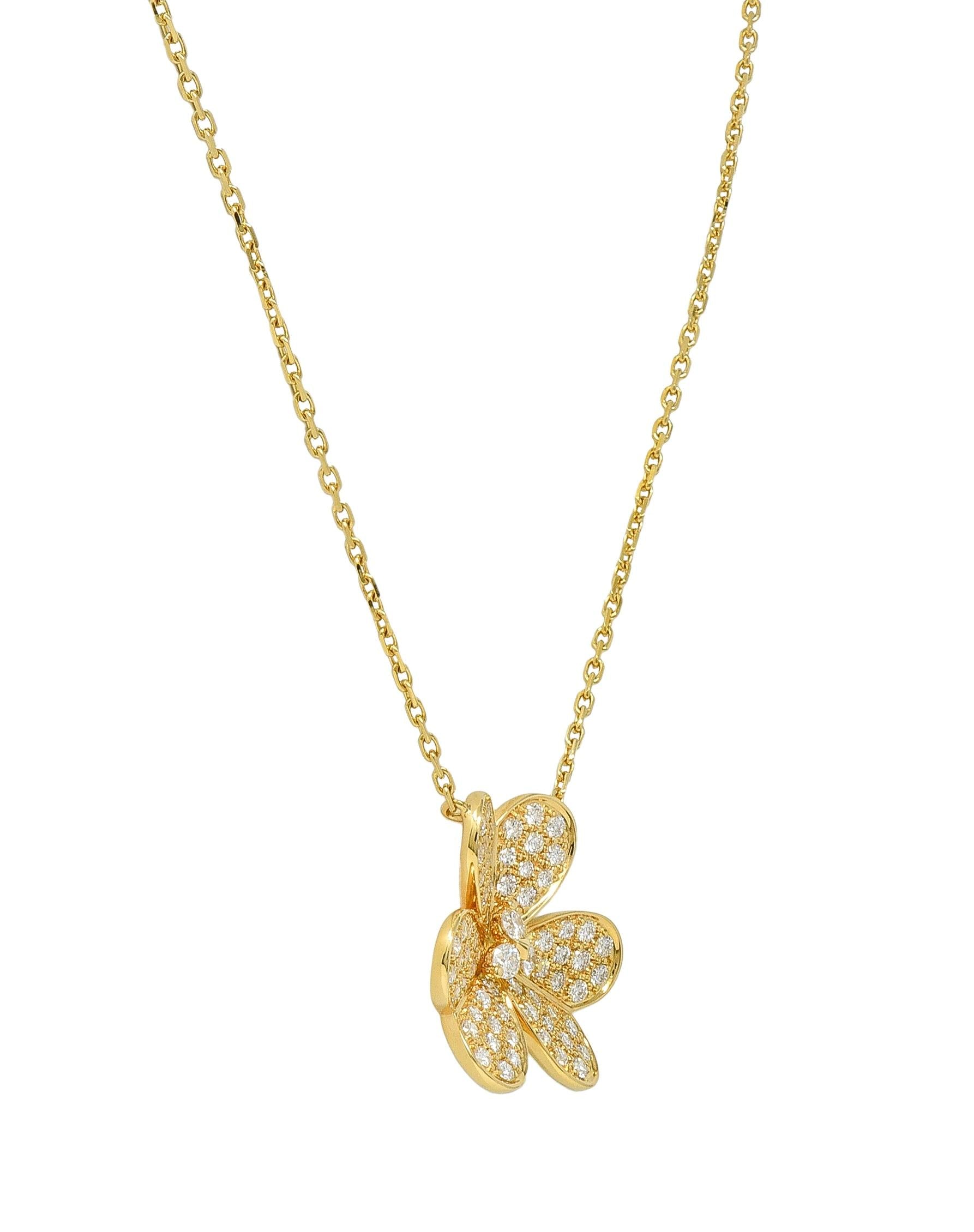 Van Cleef & Arpels French Diamond 18K Yellow Gold Large Frivole Necklace