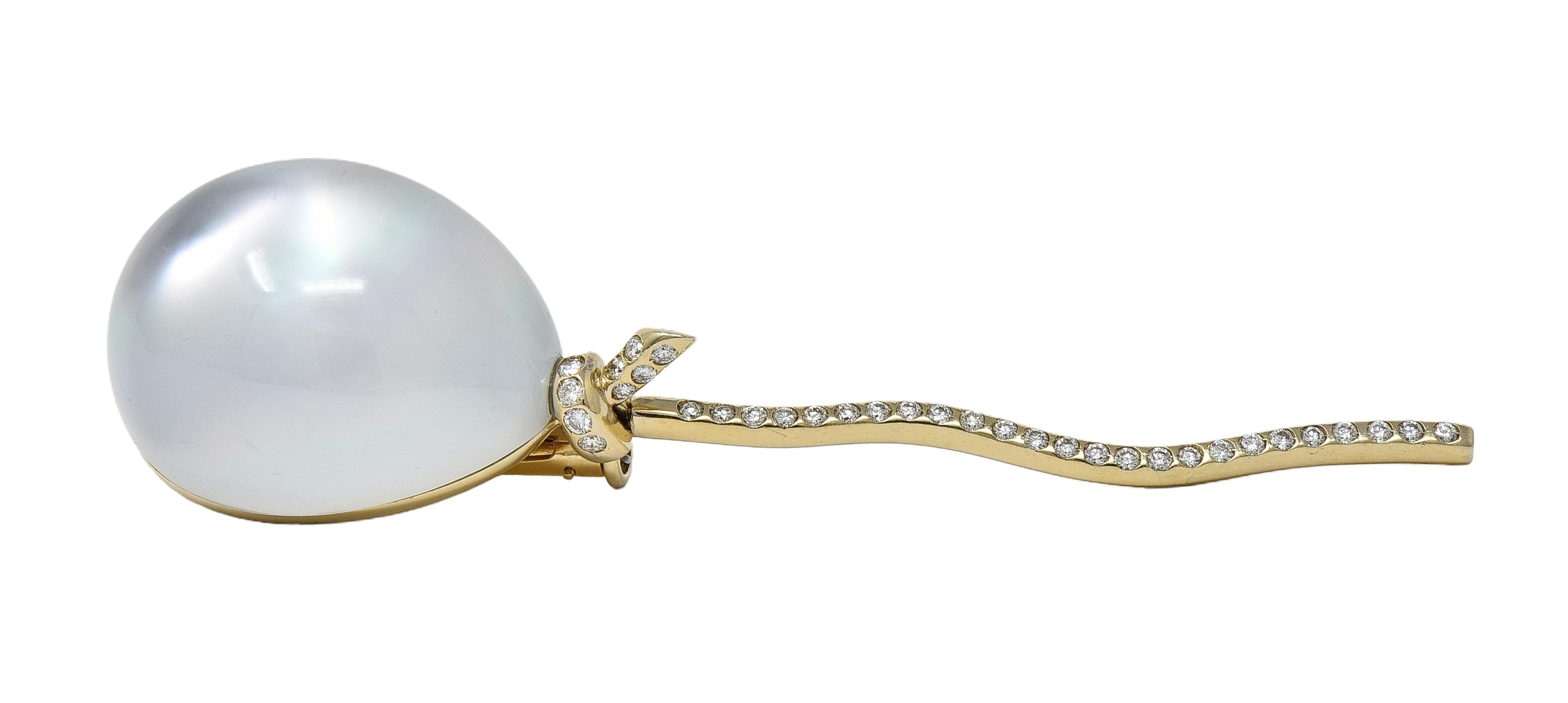 Vhernier Diamond Multi-Gem 18 Karat Gold Balloon Palloncino Brooch
