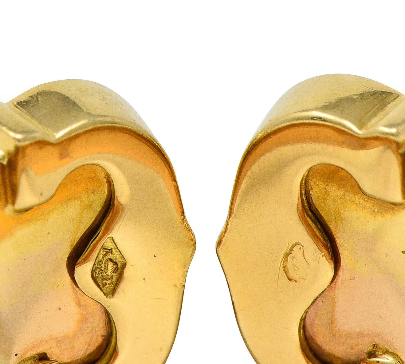 Cartier French 1997 18K Tri-Colored Gold Vintage C de Cartier Cuff Band Ring