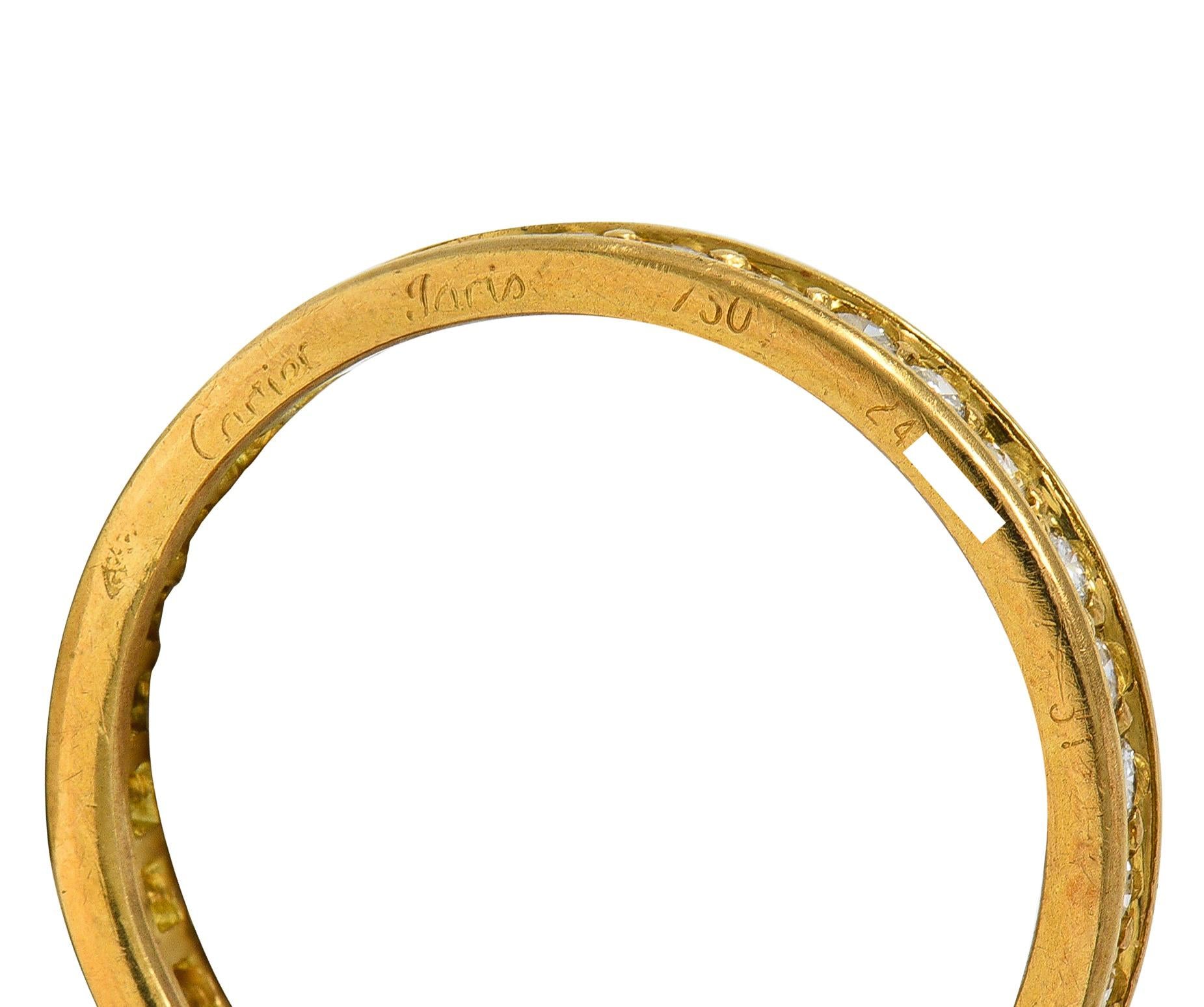 Cartier Paris 1960's 2.88 CTW Diamond 18K Gold Vintage Rolling Trinity Band Ring